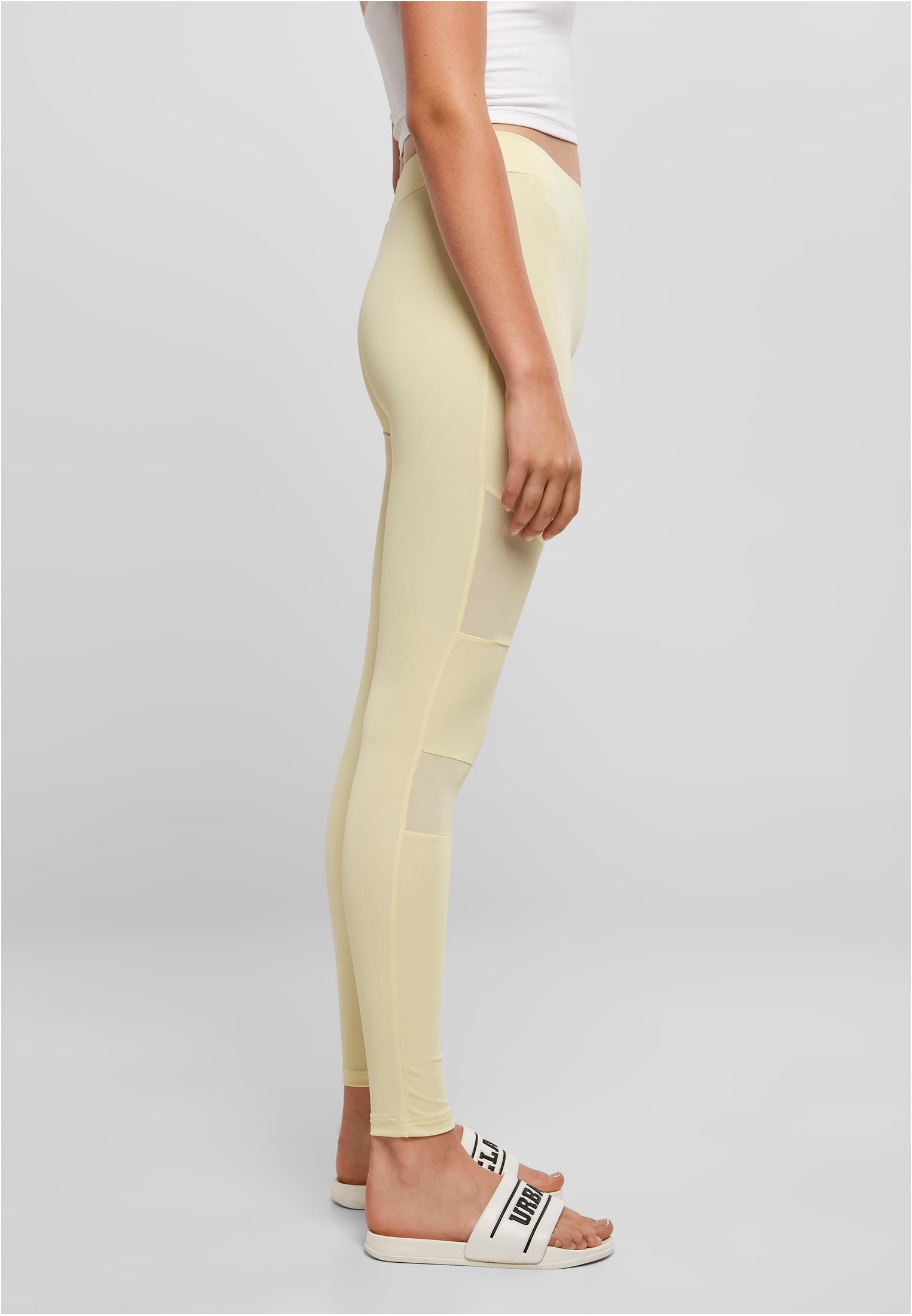 Ladies Tech Mesh Leggings | softyellow