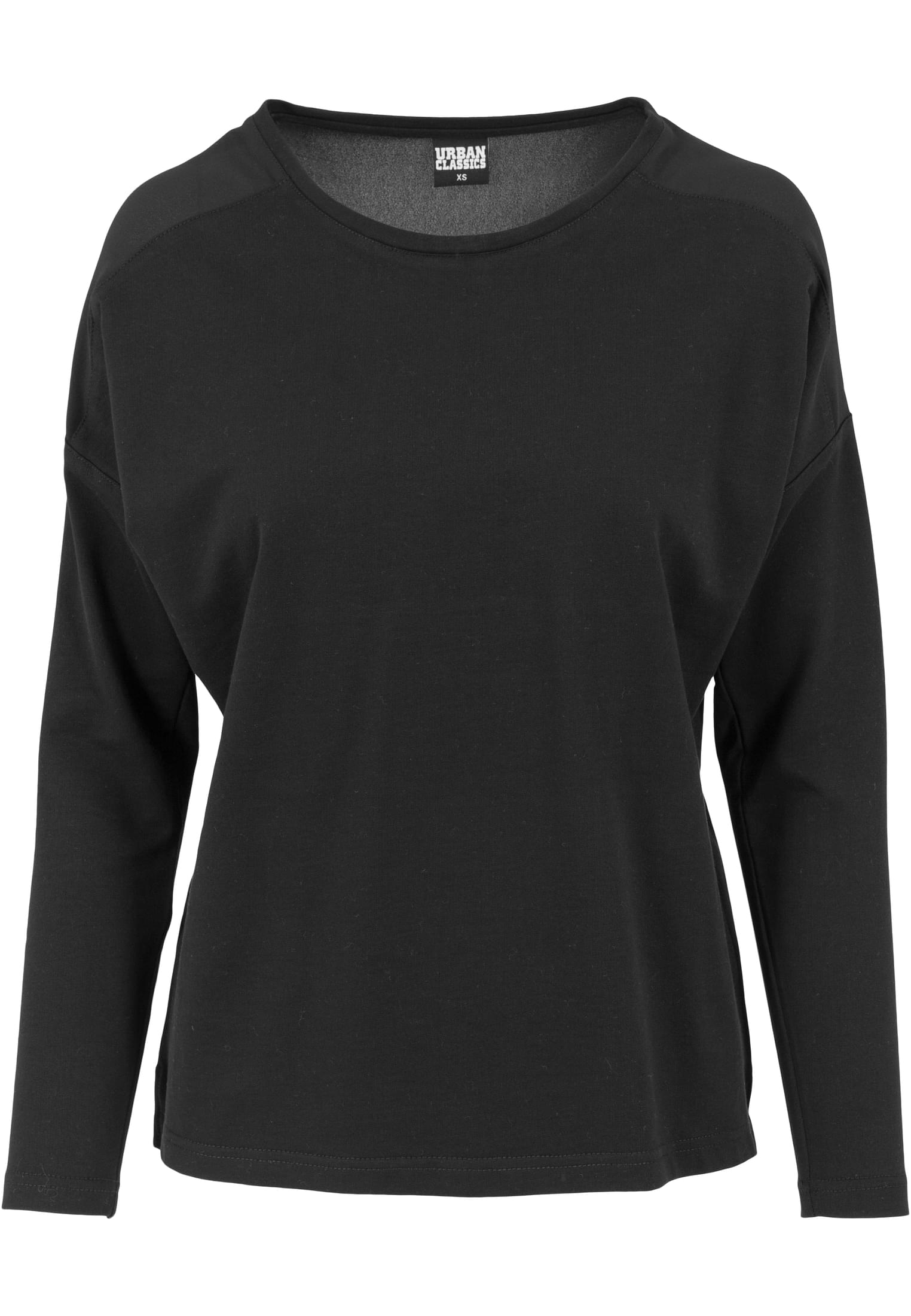 Ladies Oversize Chiffon Crew | blk/blk