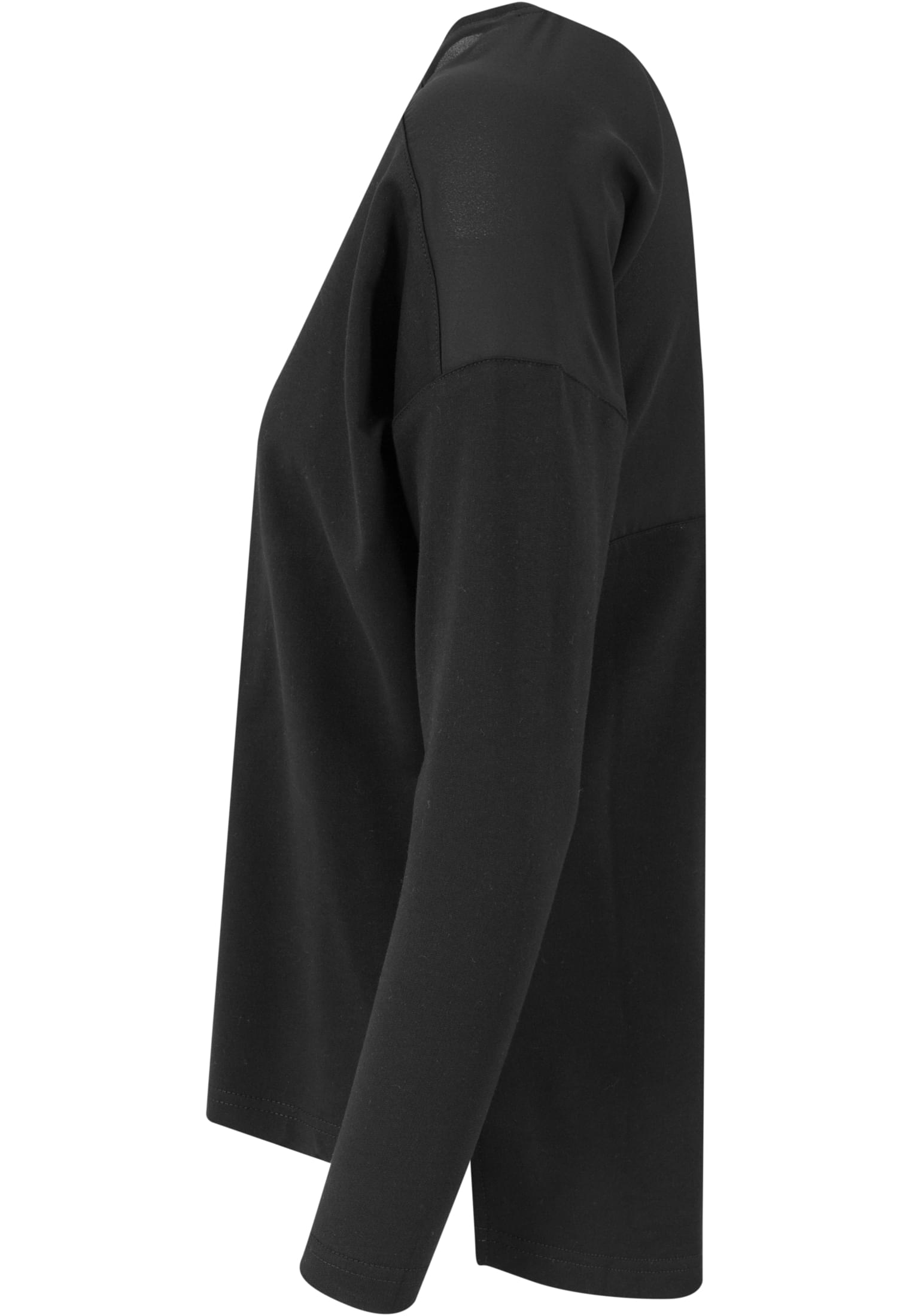 Ladies Oversize Chiffon Crew | blk/blk