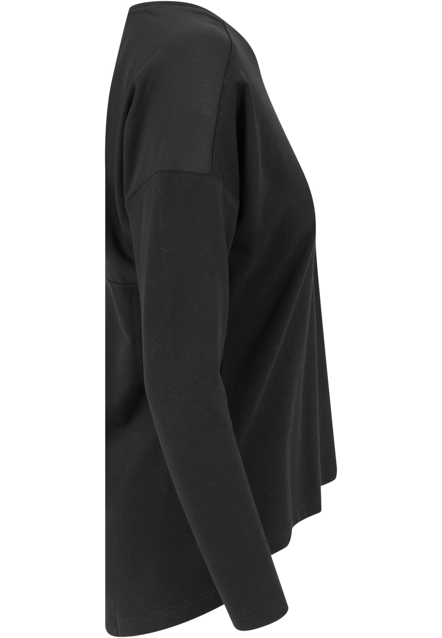 Ladies Oversize Chiffon Crew | blk/blk