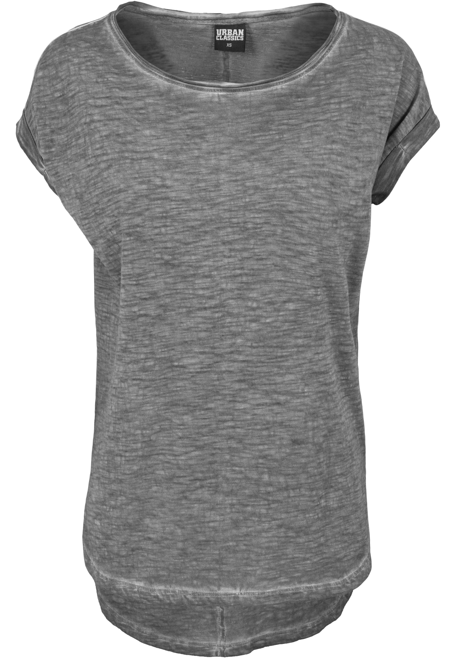 Ladies Long Back Shaped Spray Dye Tee | darkgrey