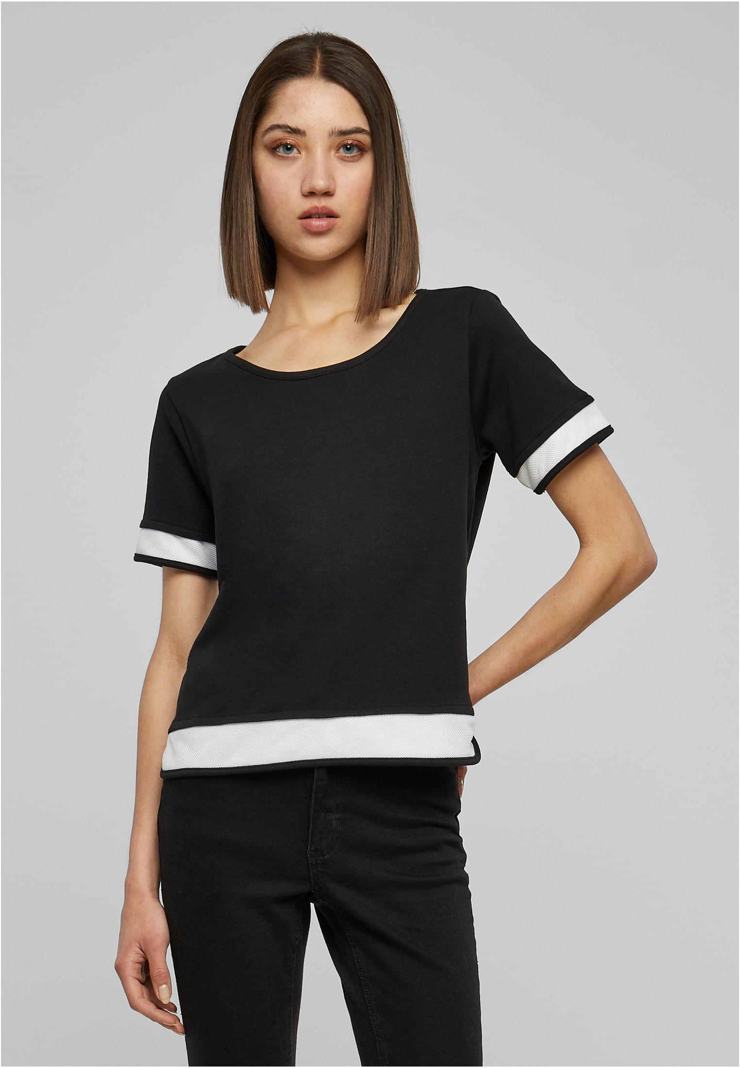 Ladies Terry Mesh Tee | blk/wht