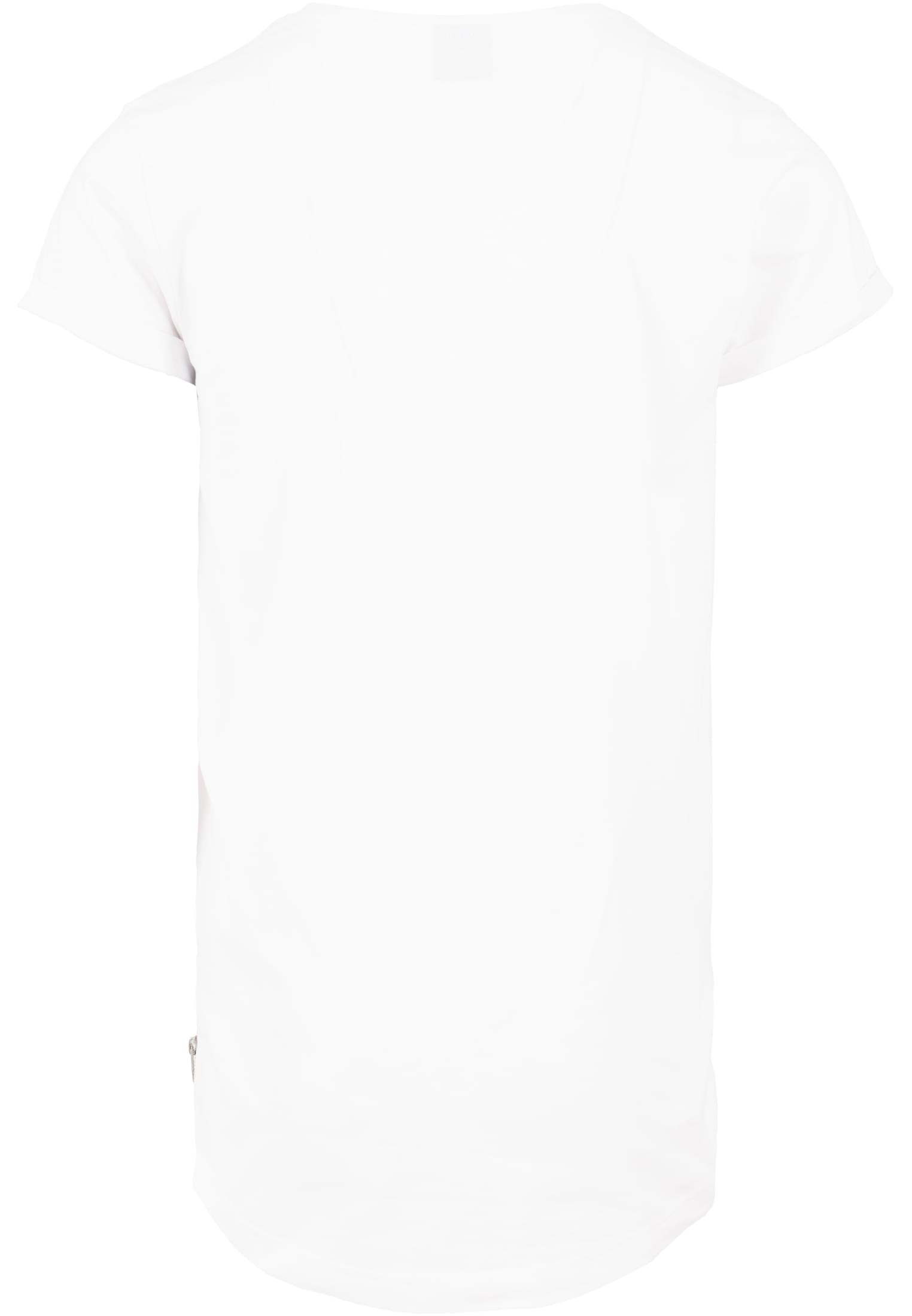 Long Shaped Side Zip Tee | white