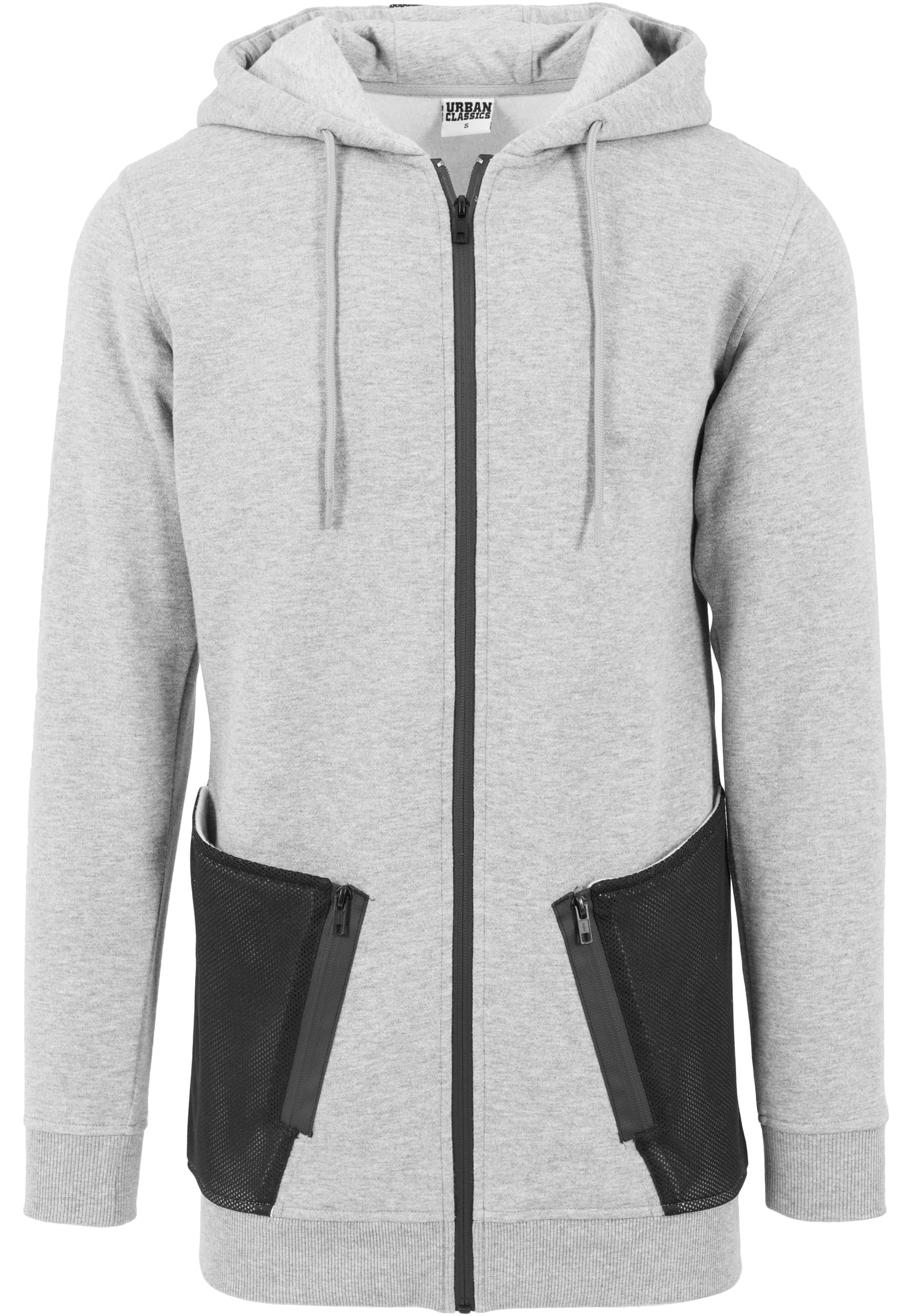 Long Peached Tech Zip Hoody | gry/blk