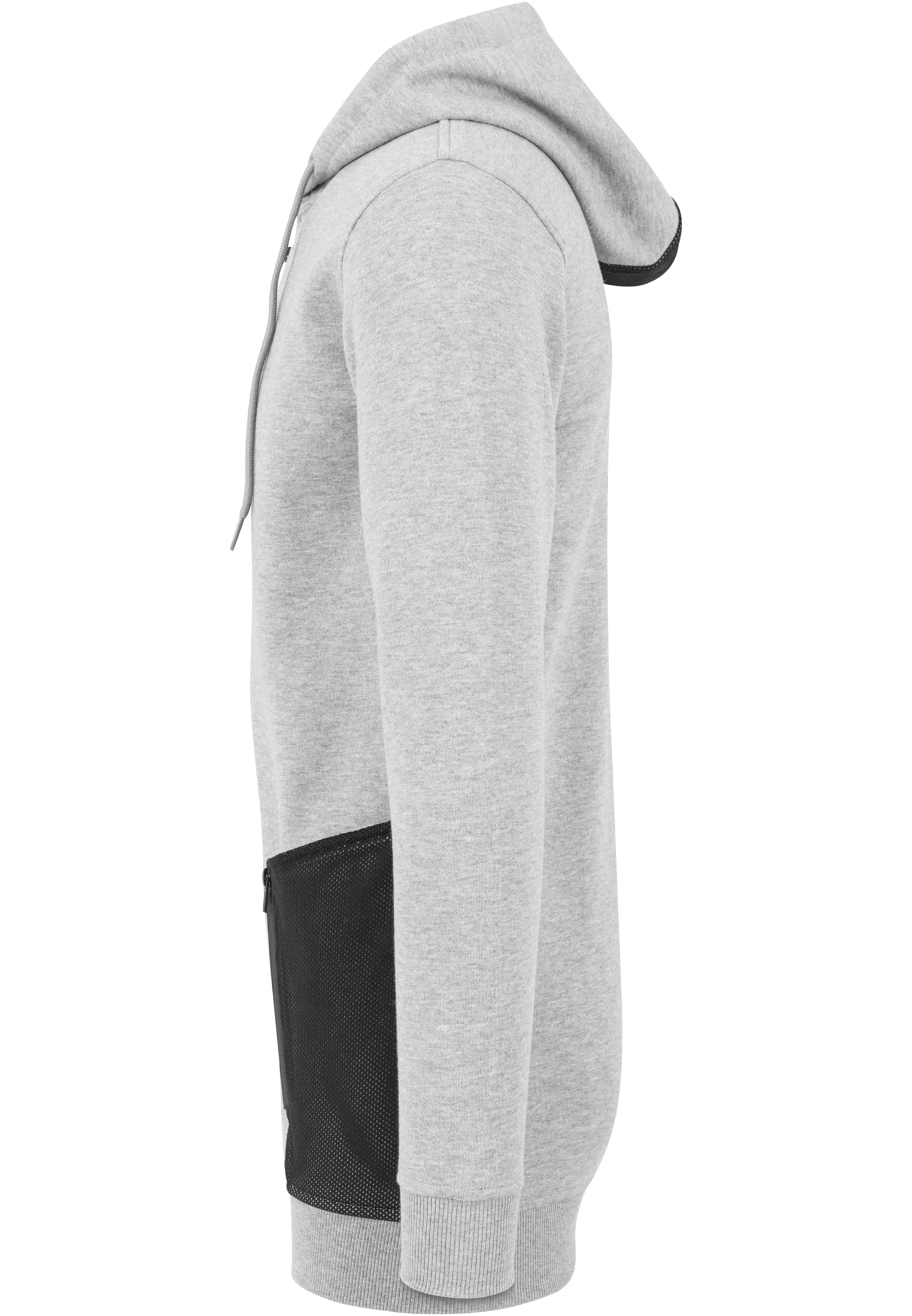 Long Peached Tech Zip Hoody | gry/blk