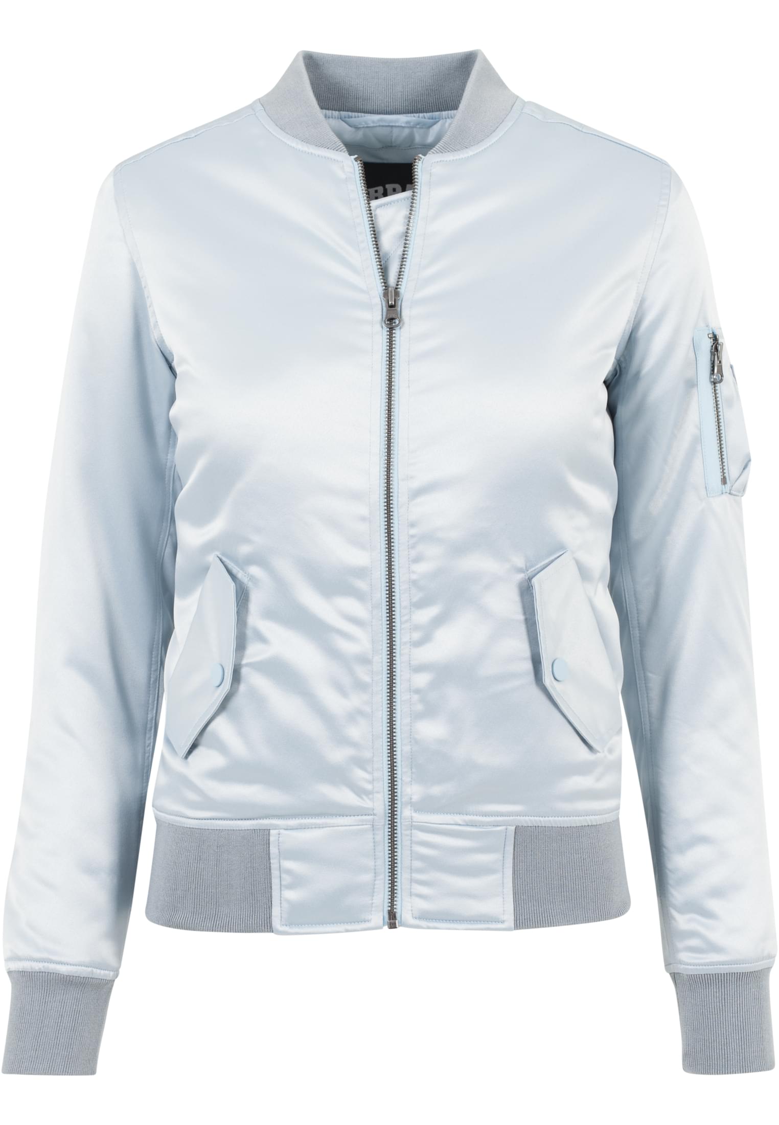 Ladies Satin Bomber Jacket | babyblue