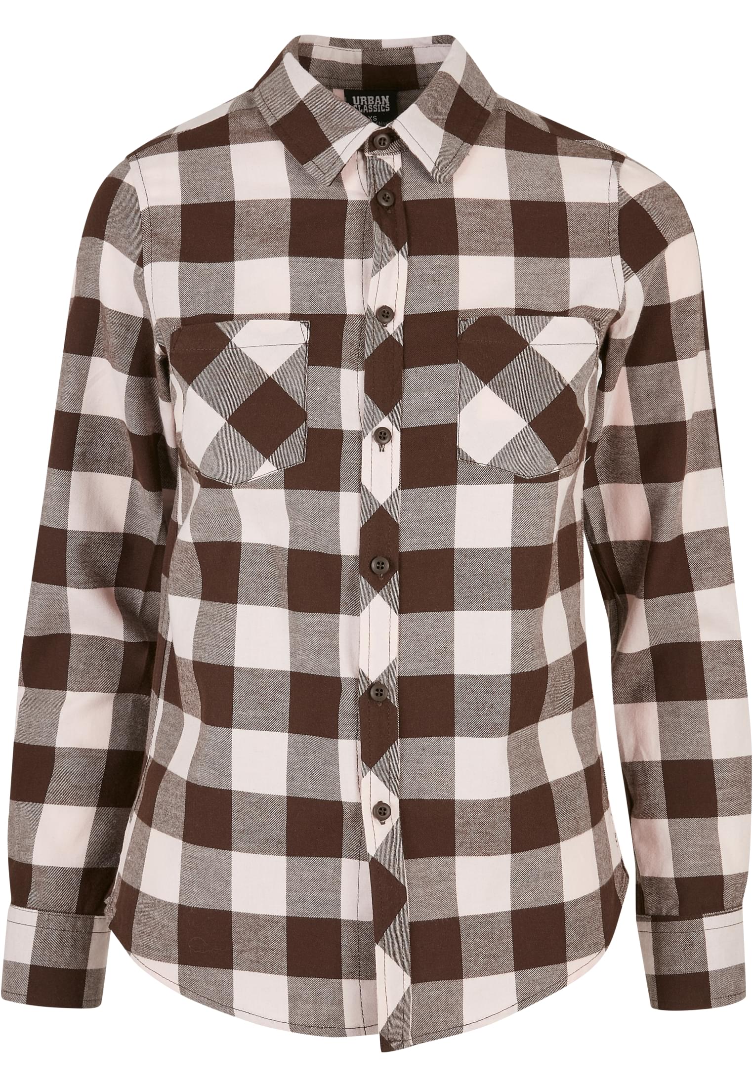 Ladies Turnup Checked Flanell Shirt | pink/brown