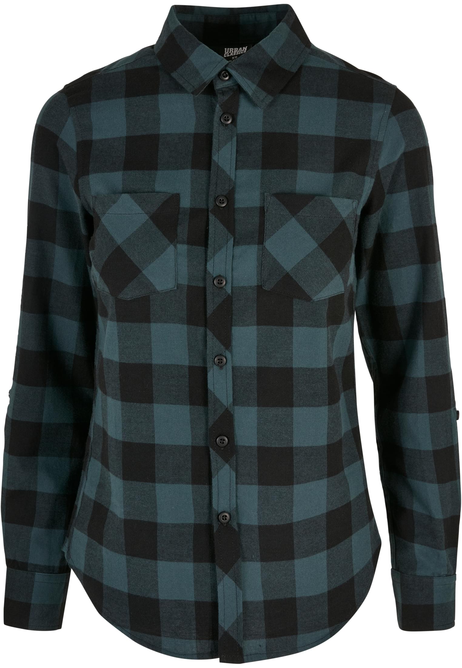 Ladies Turnup Checked Flanell Shirt | jasper/black