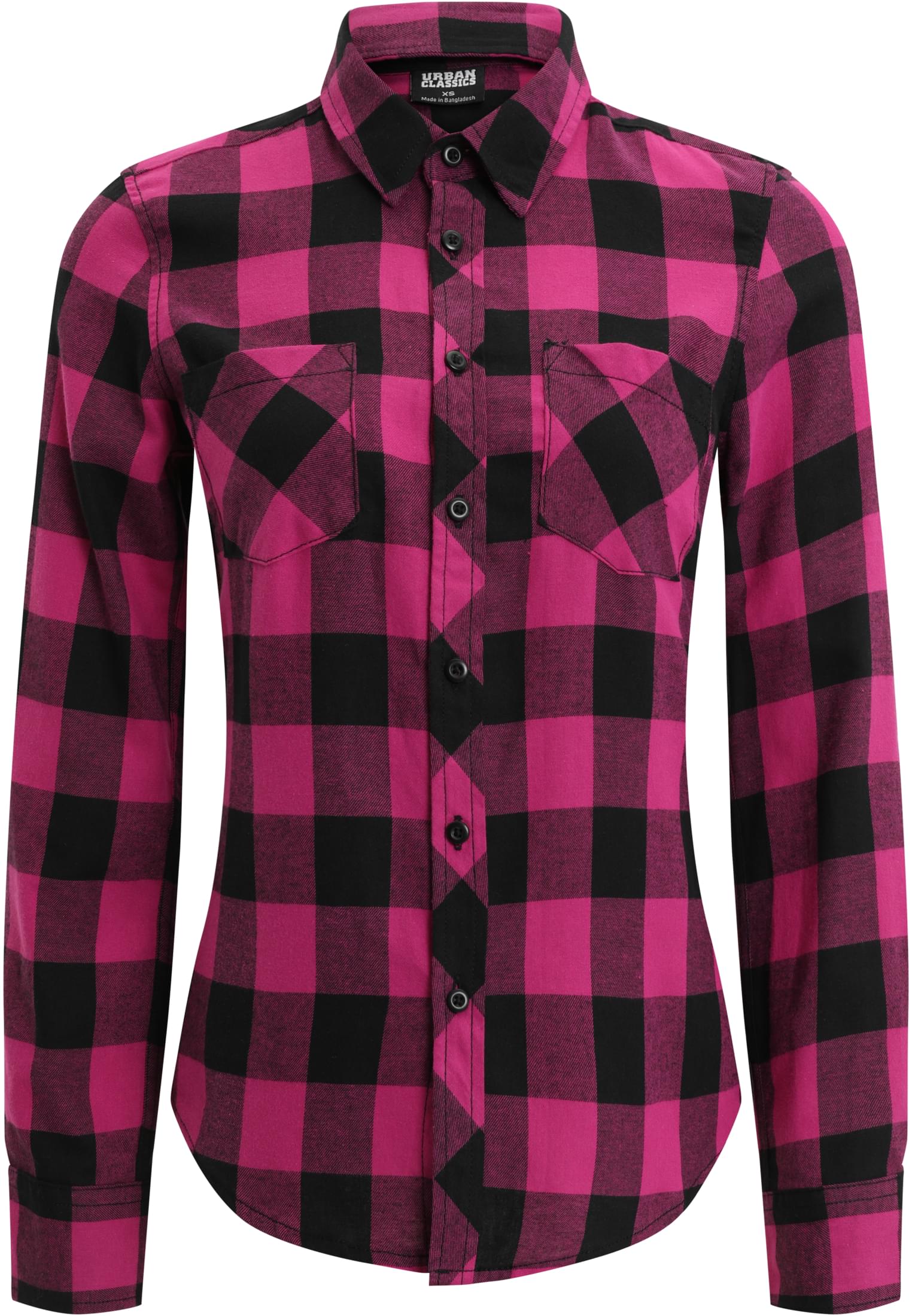 Ladies Turnup Checked Flanell Shirt | wildviolet/black