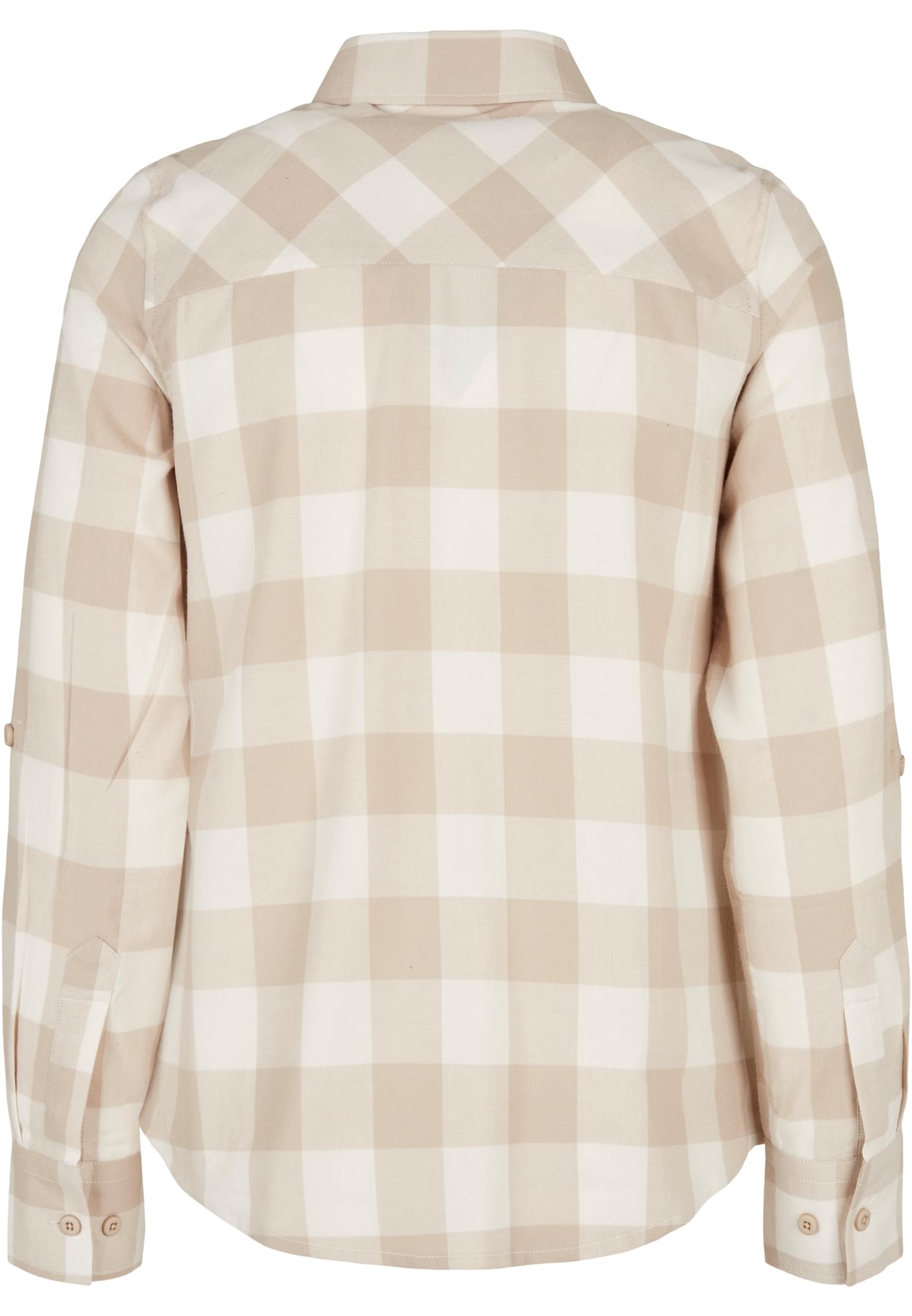 Ladies Turnup Checked Flanell Shirt | whitesand/lighttaupe