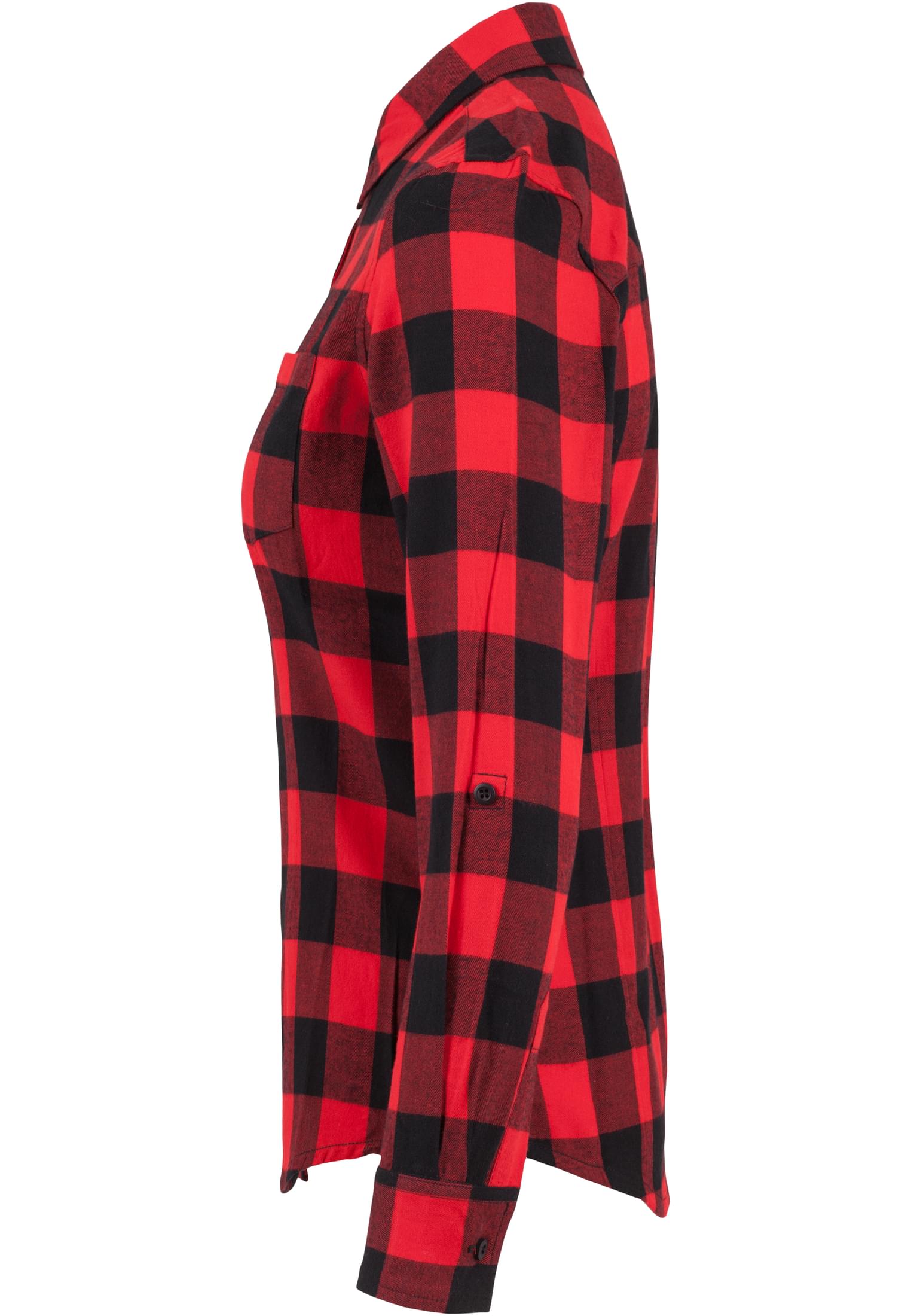 Ladies Turnup Checked Flanell Shirt | blk/red