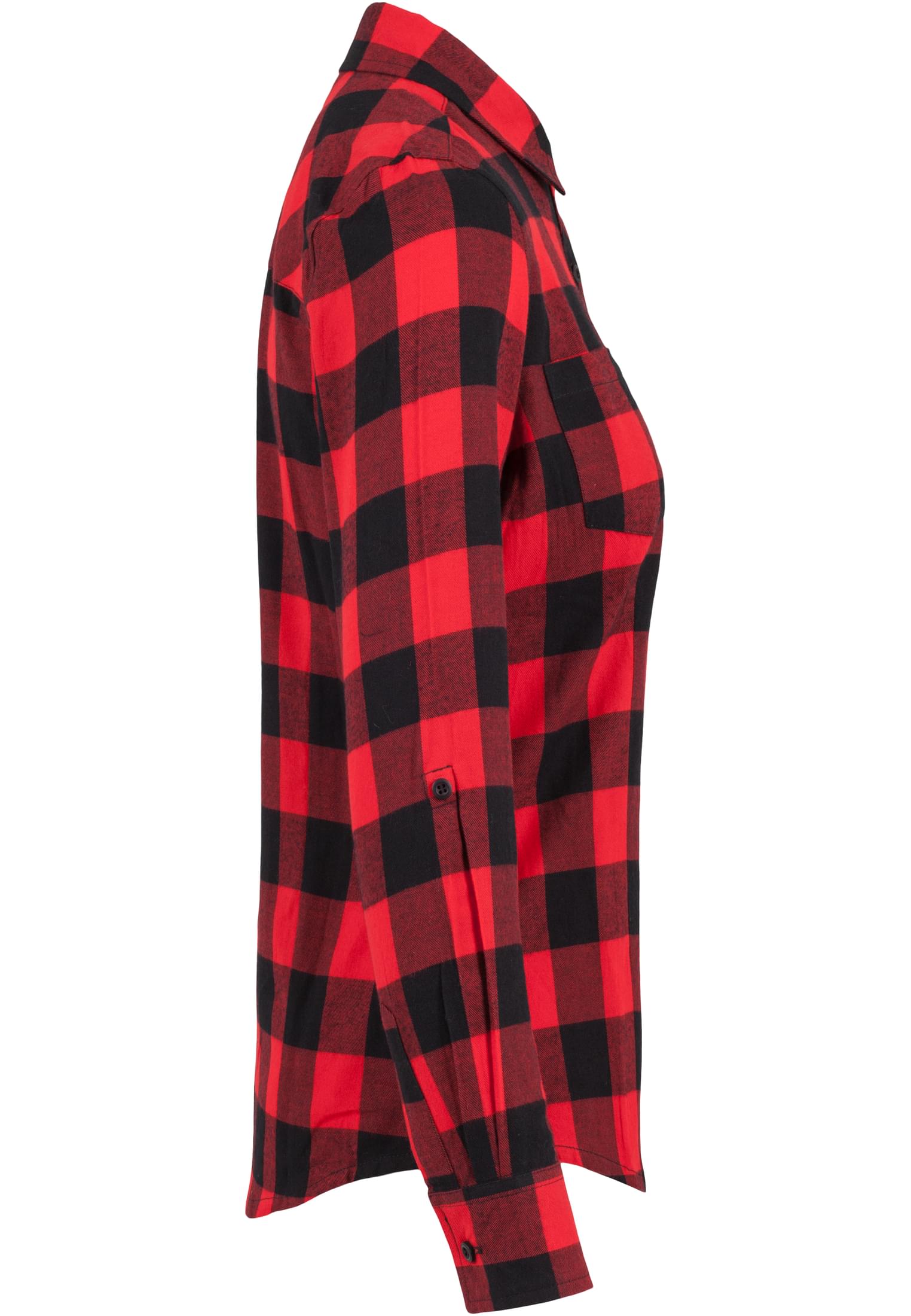 Ladies Turnup Checked Flanell Shirt | blk/red