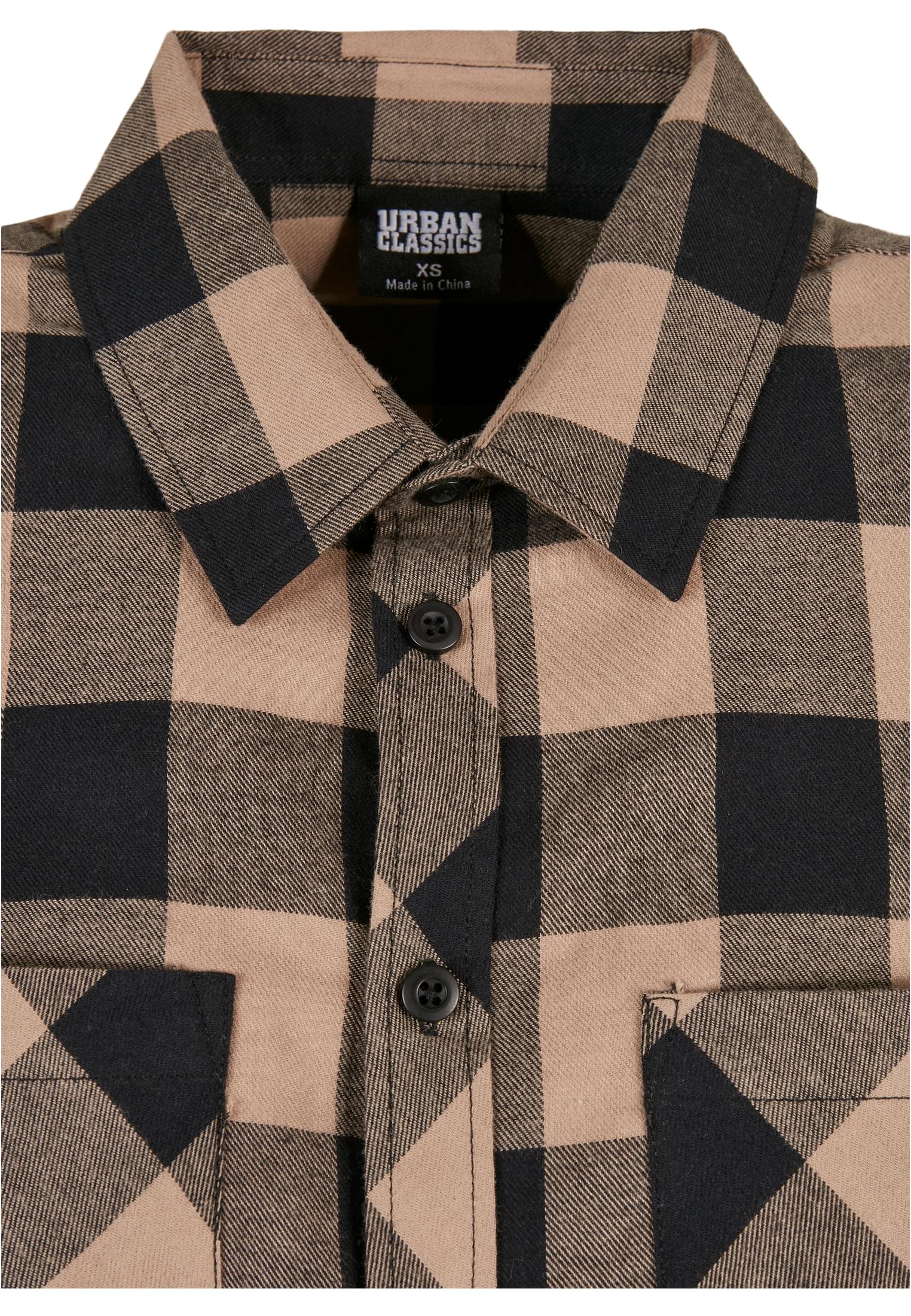 Ladies Turnup Checked Flanell Shirt | black/softtaupe