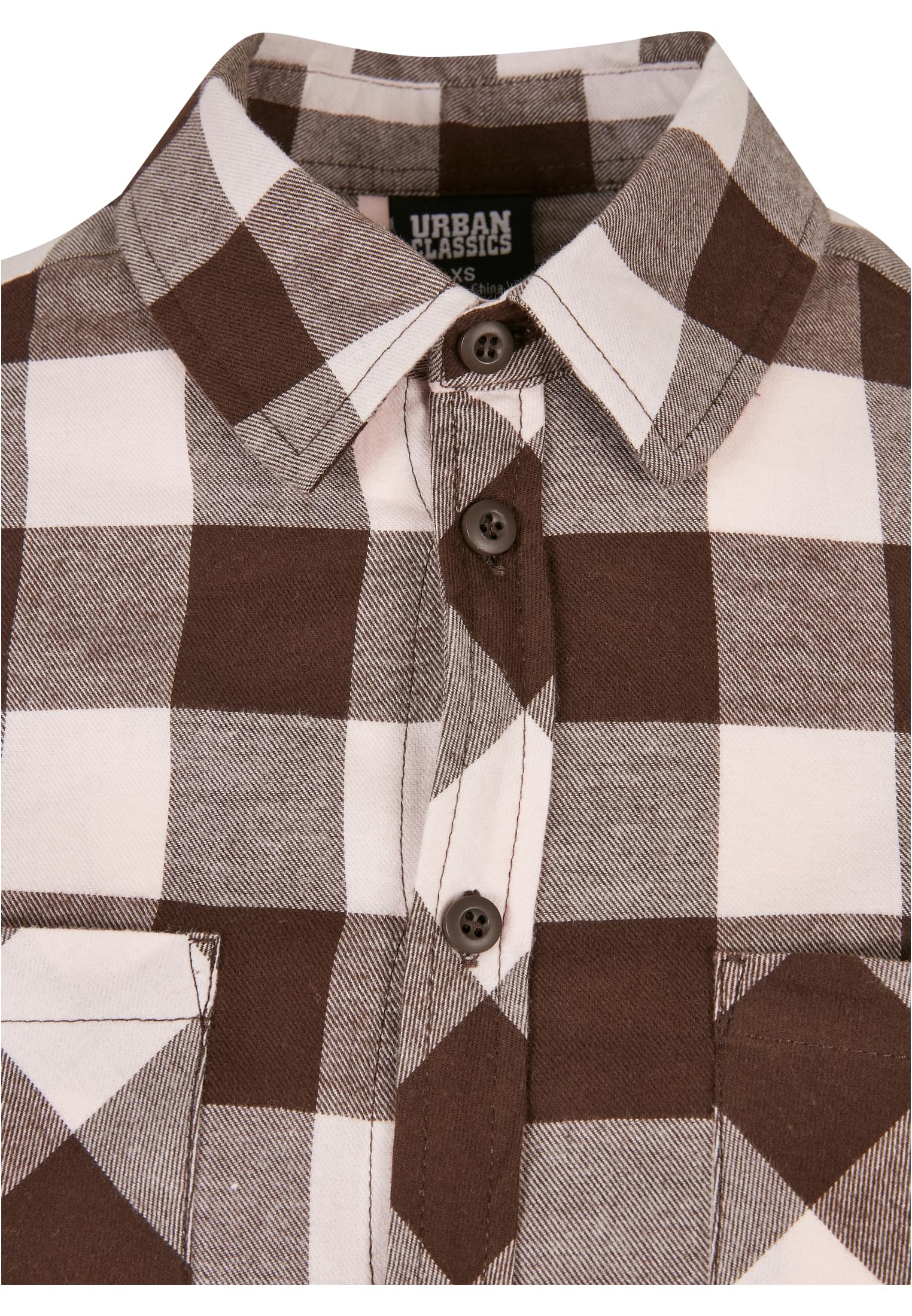 Ladies Turnup Checked Flanell Shirt | pink/brown