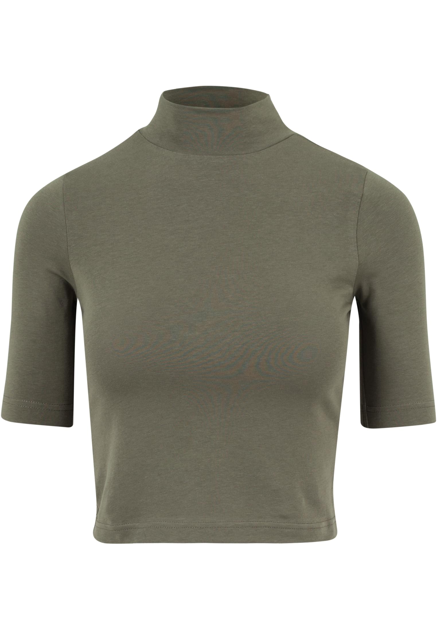 Ladies Cropped Turtleneck Tee | olive