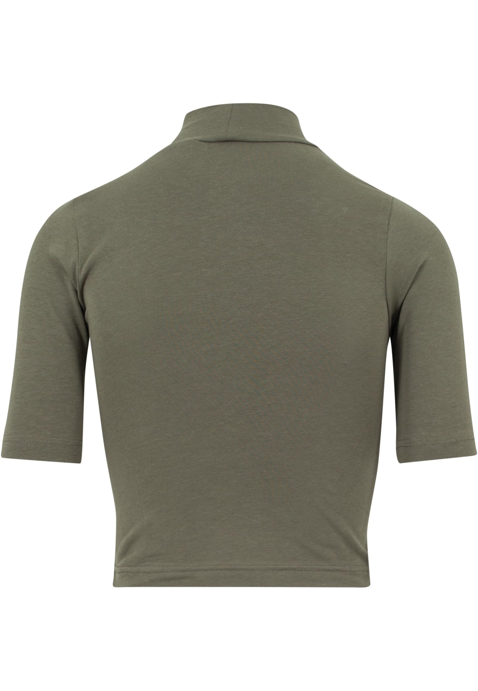 Ladies Cropped Turtleneck Tee | olive