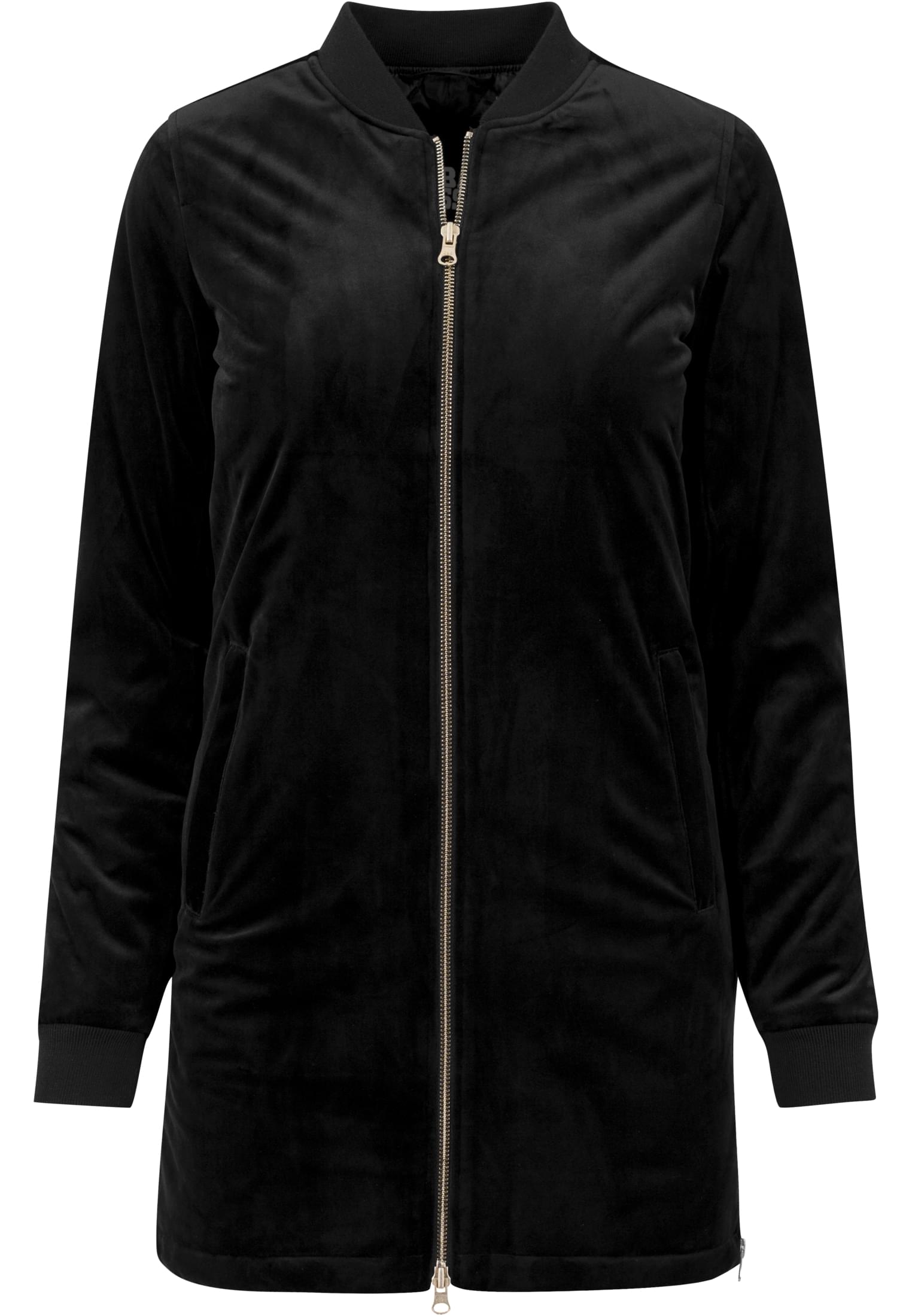 Ladies Long Velvet Jacket | black