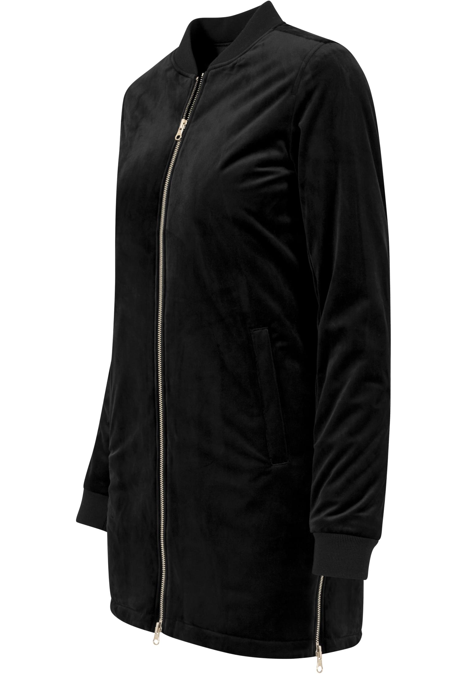 Ladies Long Velvet Jacket | black