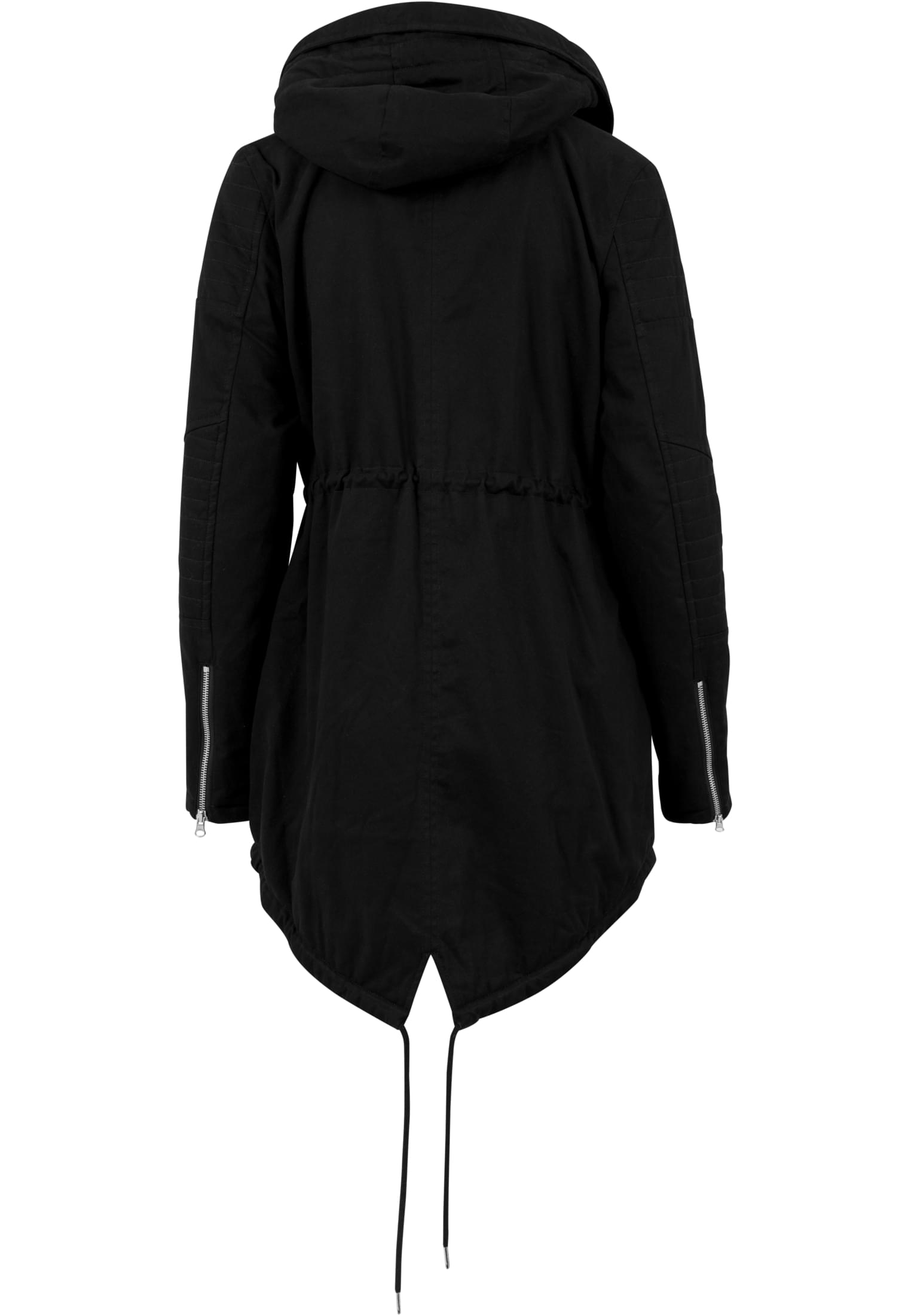 Ladies Sherpa Lined Cotton Parka | black