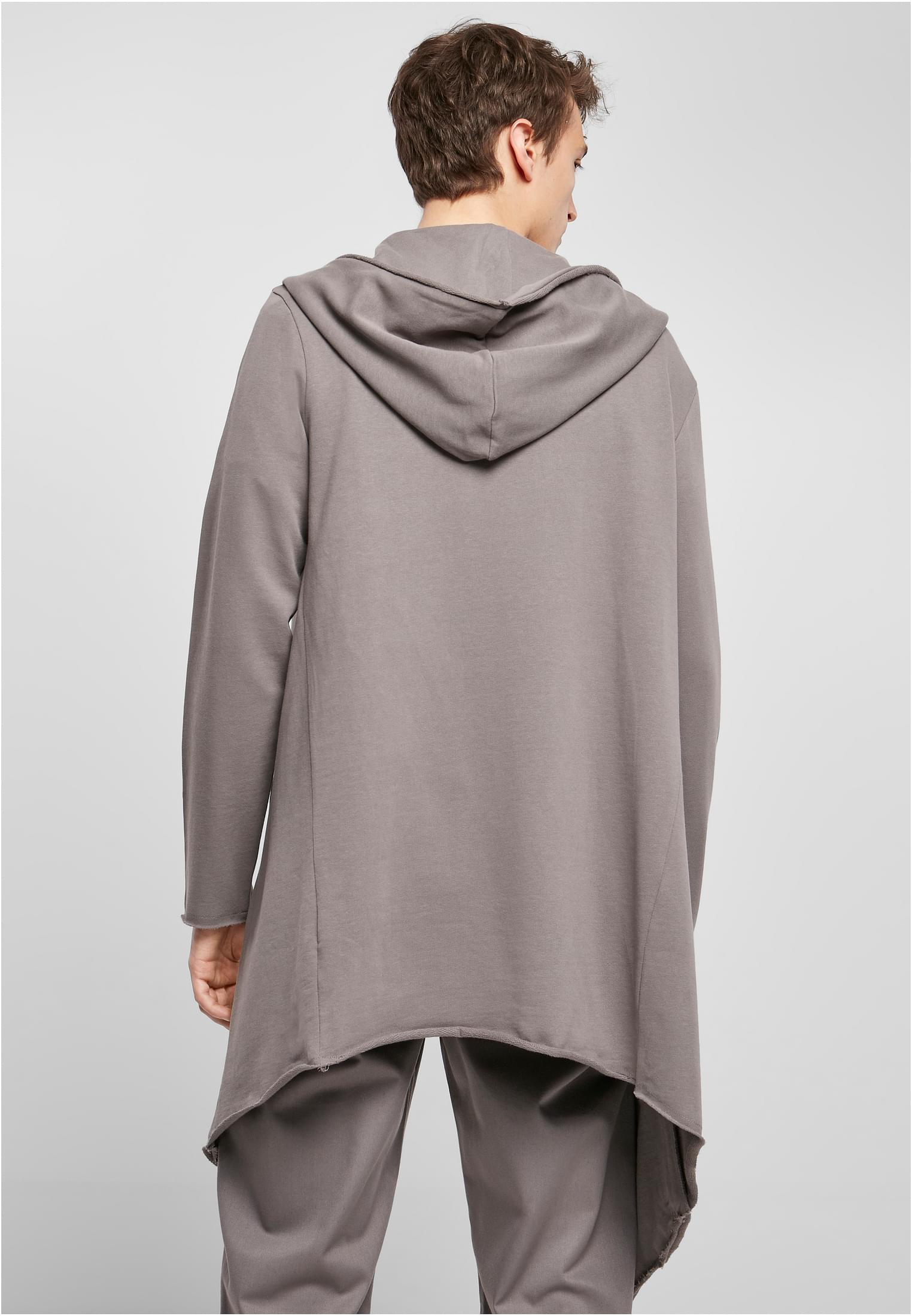 Long Hooded Open Edge Cardigan | asphalt