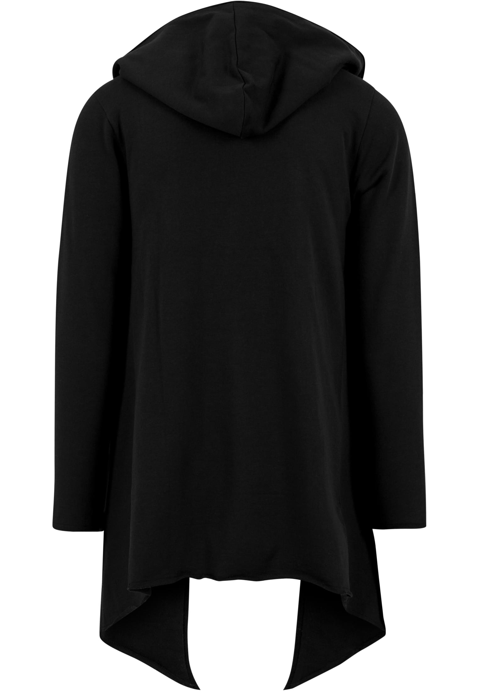 Long Hooded Open Edge Cardigan | black