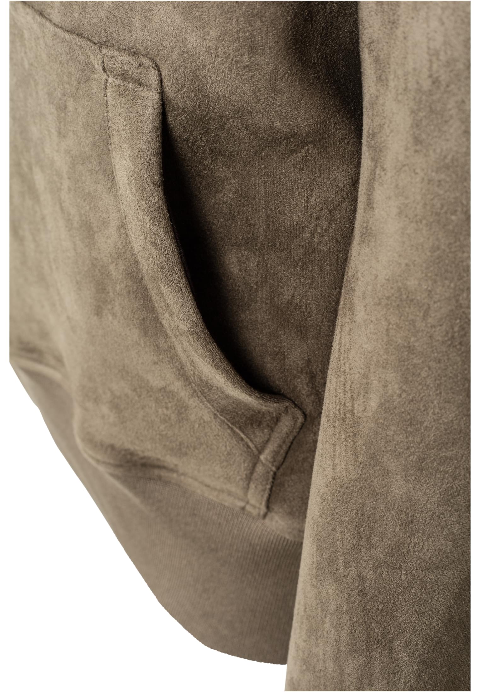 Imitation Suede Hoody | olive