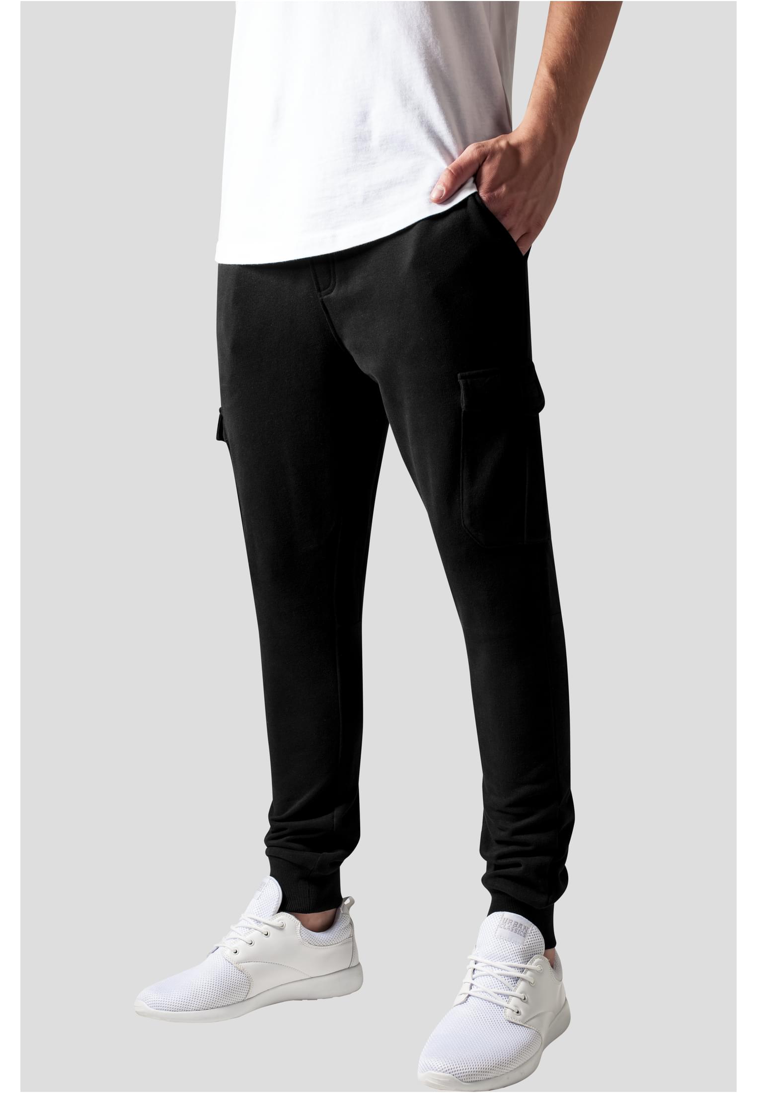 Fitted Cargo Sweatpants | black