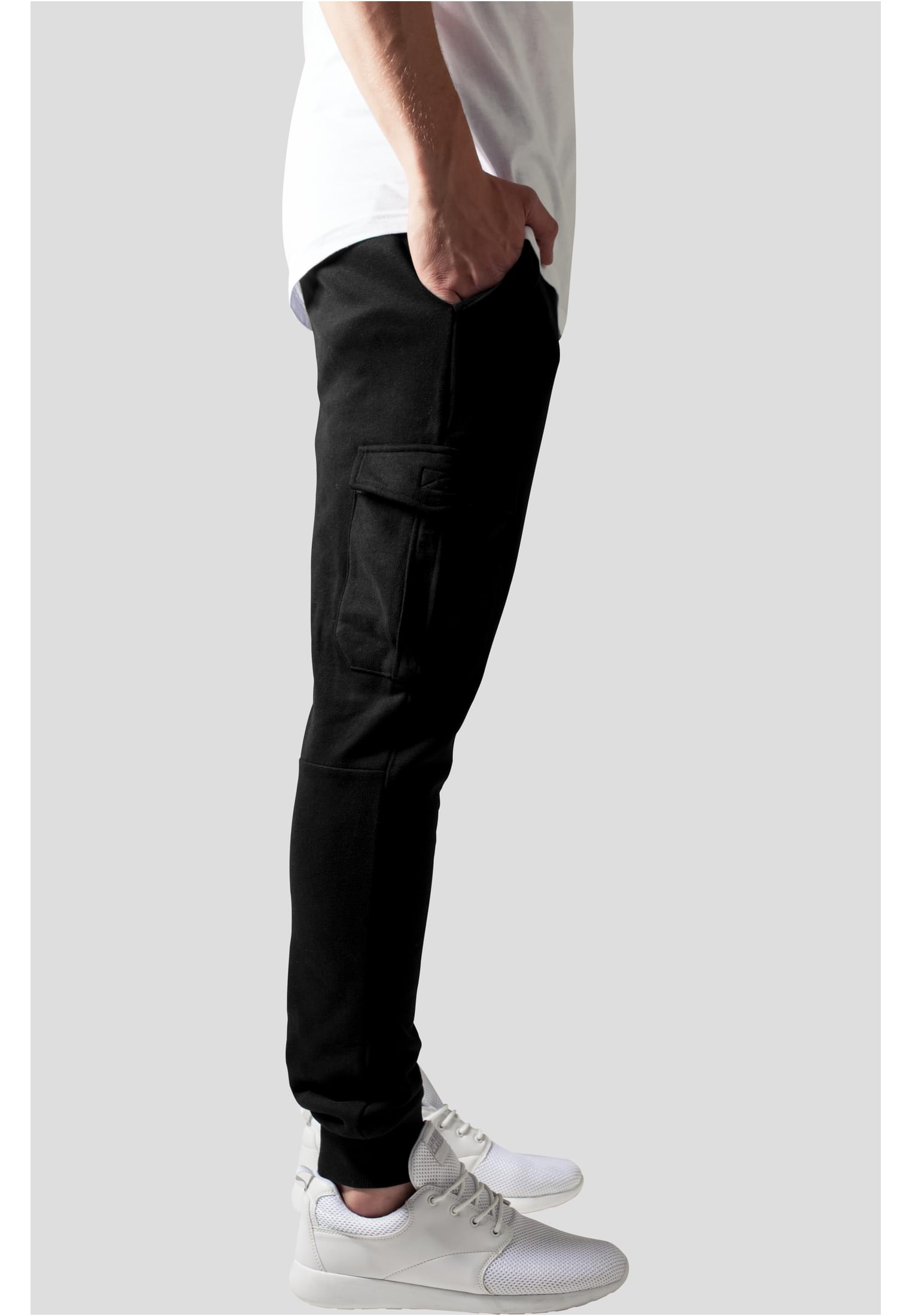 Fitted Cargo Sweatpants | black