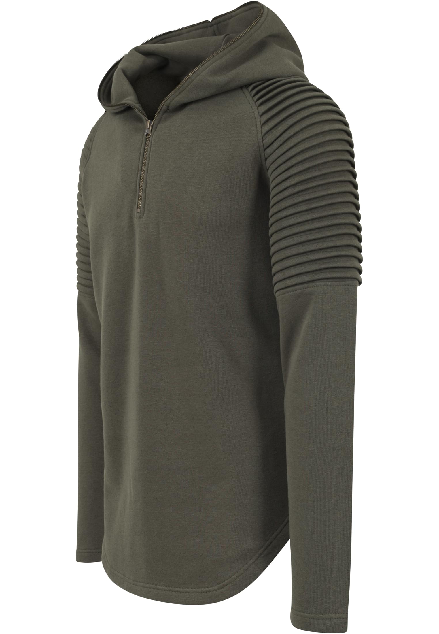 Pleat Sleeves Terry Hoody | olive