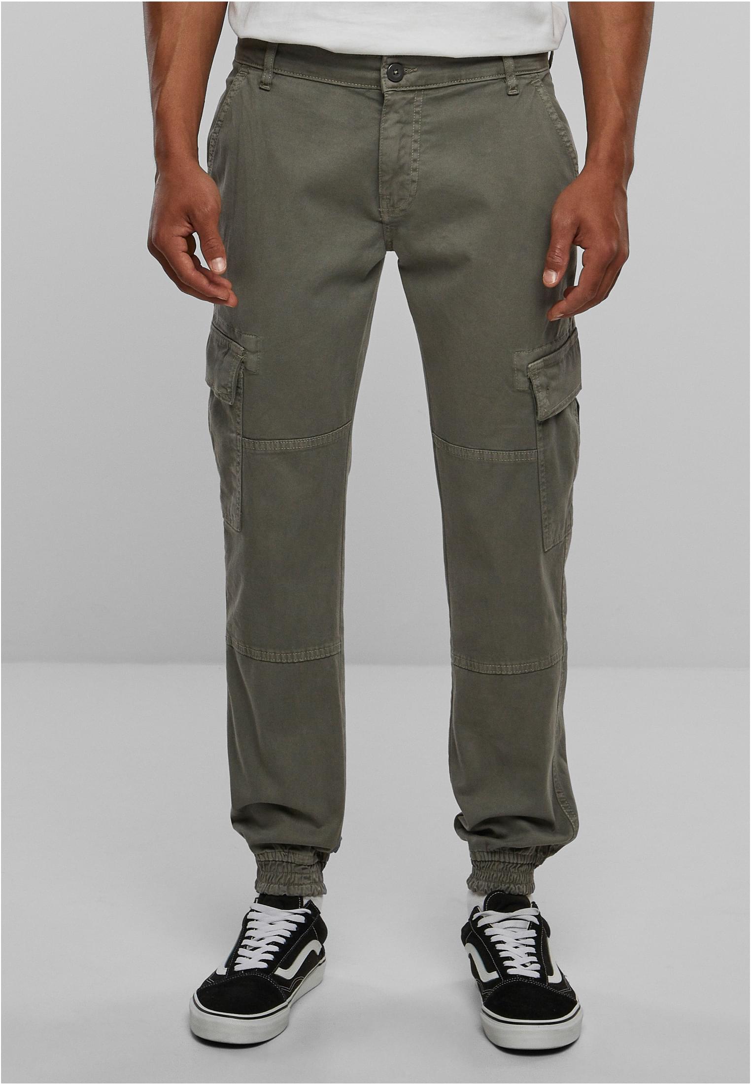 Washed Cargo Twill Jogging Pants | grey