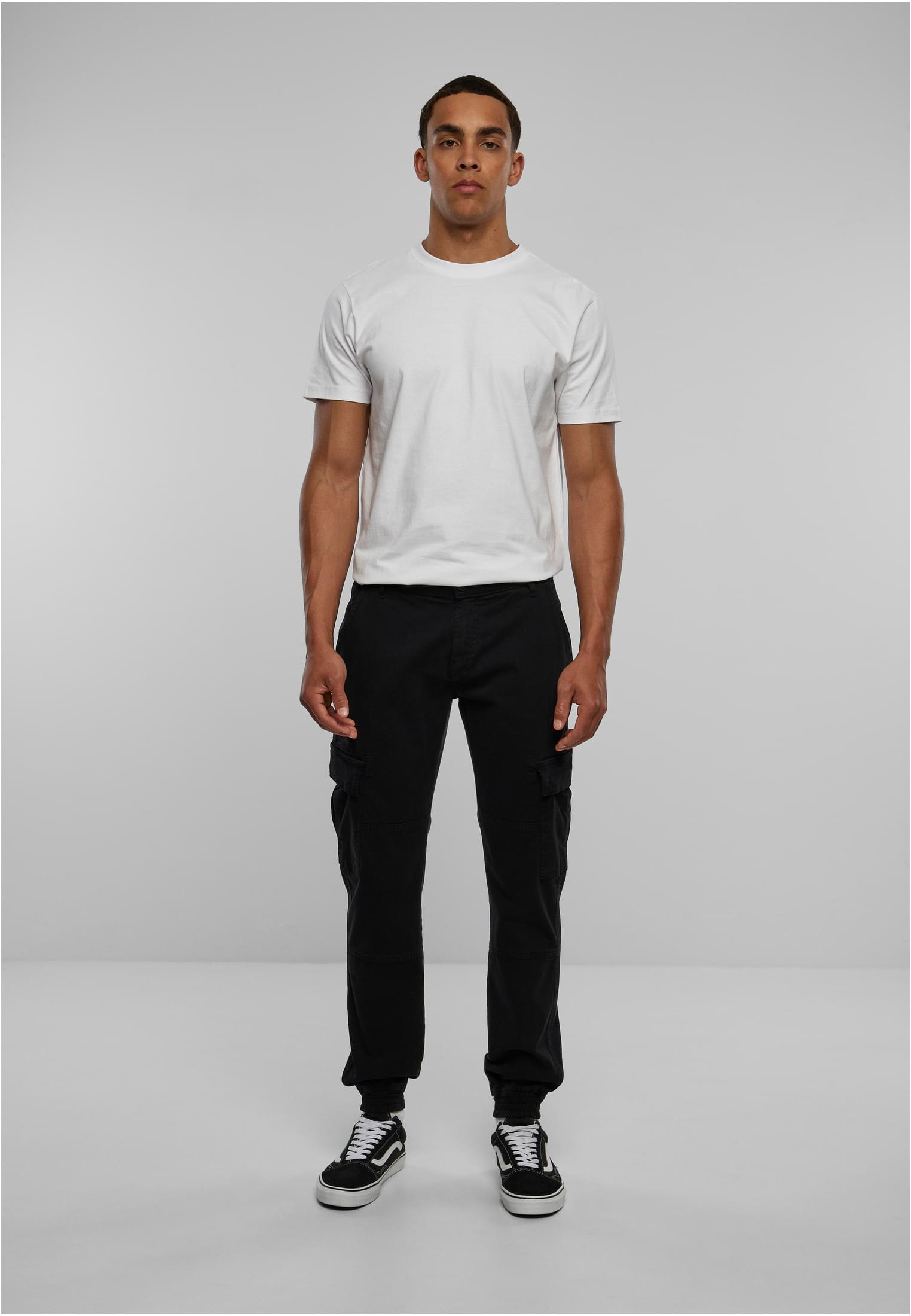 Washed Cargo Twill Jogging Pants | black