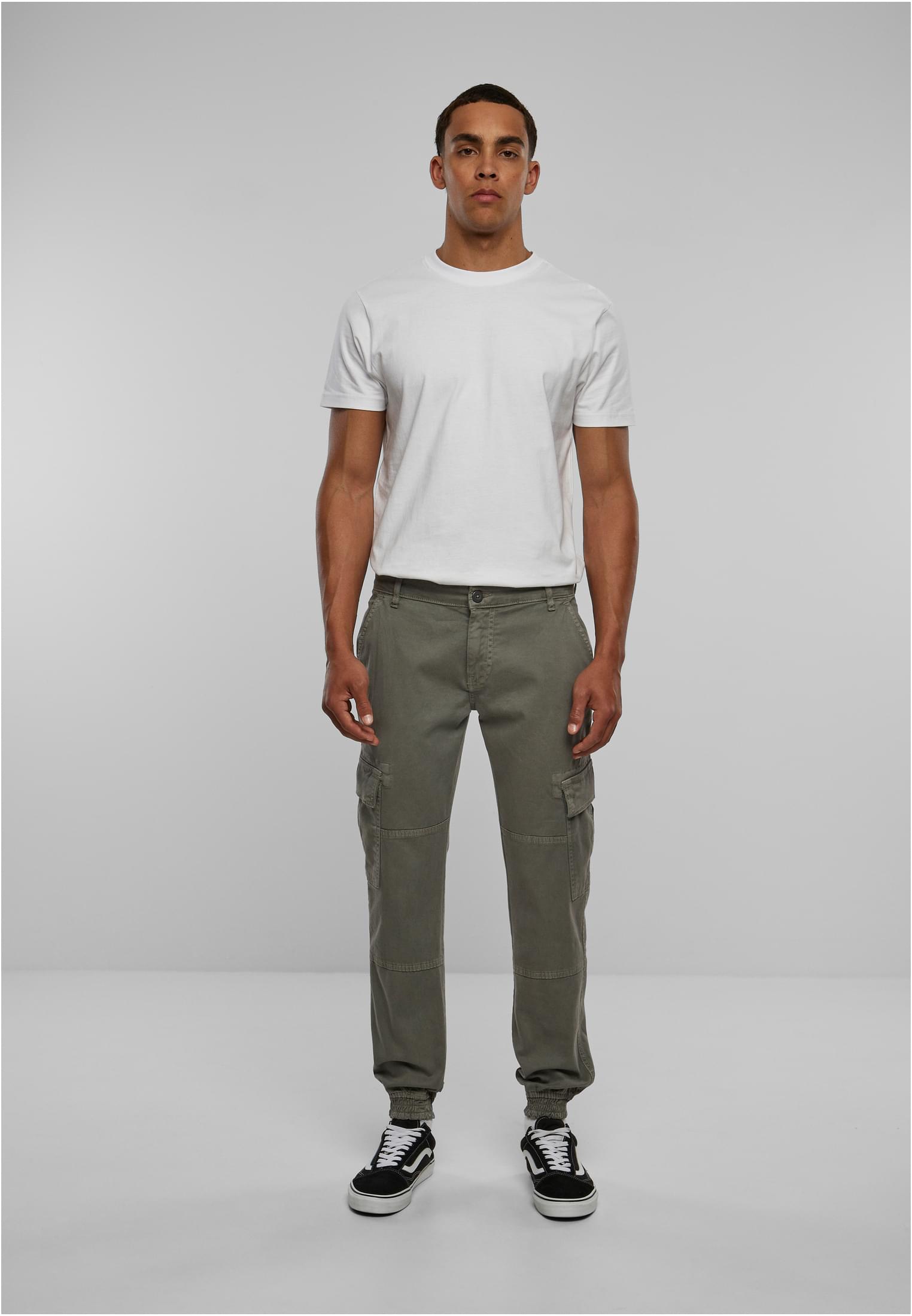 Washed Cargo Twill Jogging Pants | grey