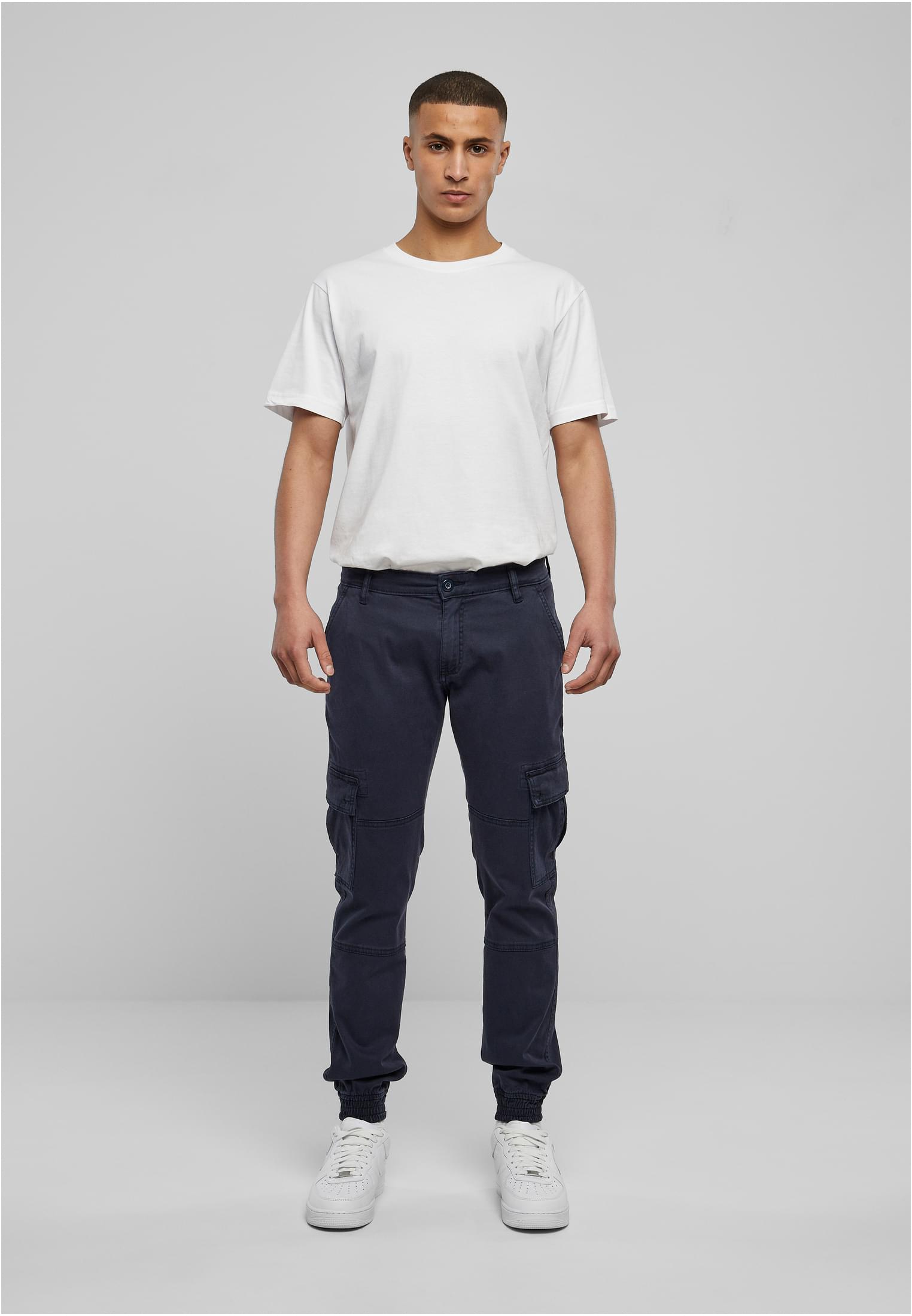 Washed Cargo Twill Jogging Pants | midnightnavy