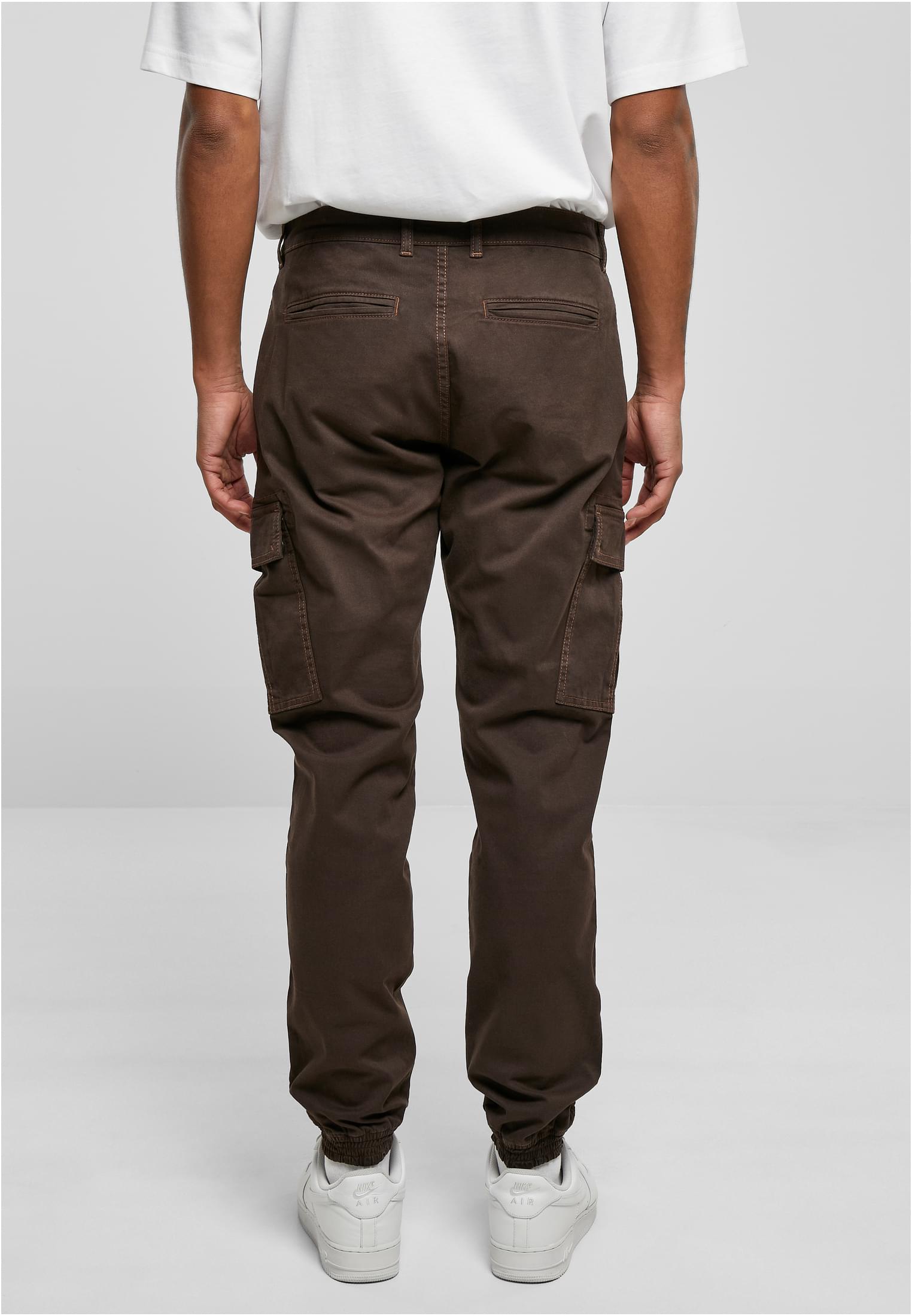 Washed Cargo Twill Jogging Pants | brown