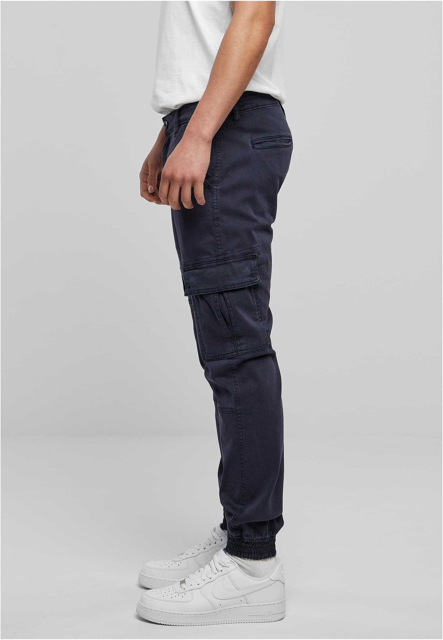 Washed Cargo Twill Jogging Pants | midnightnavy