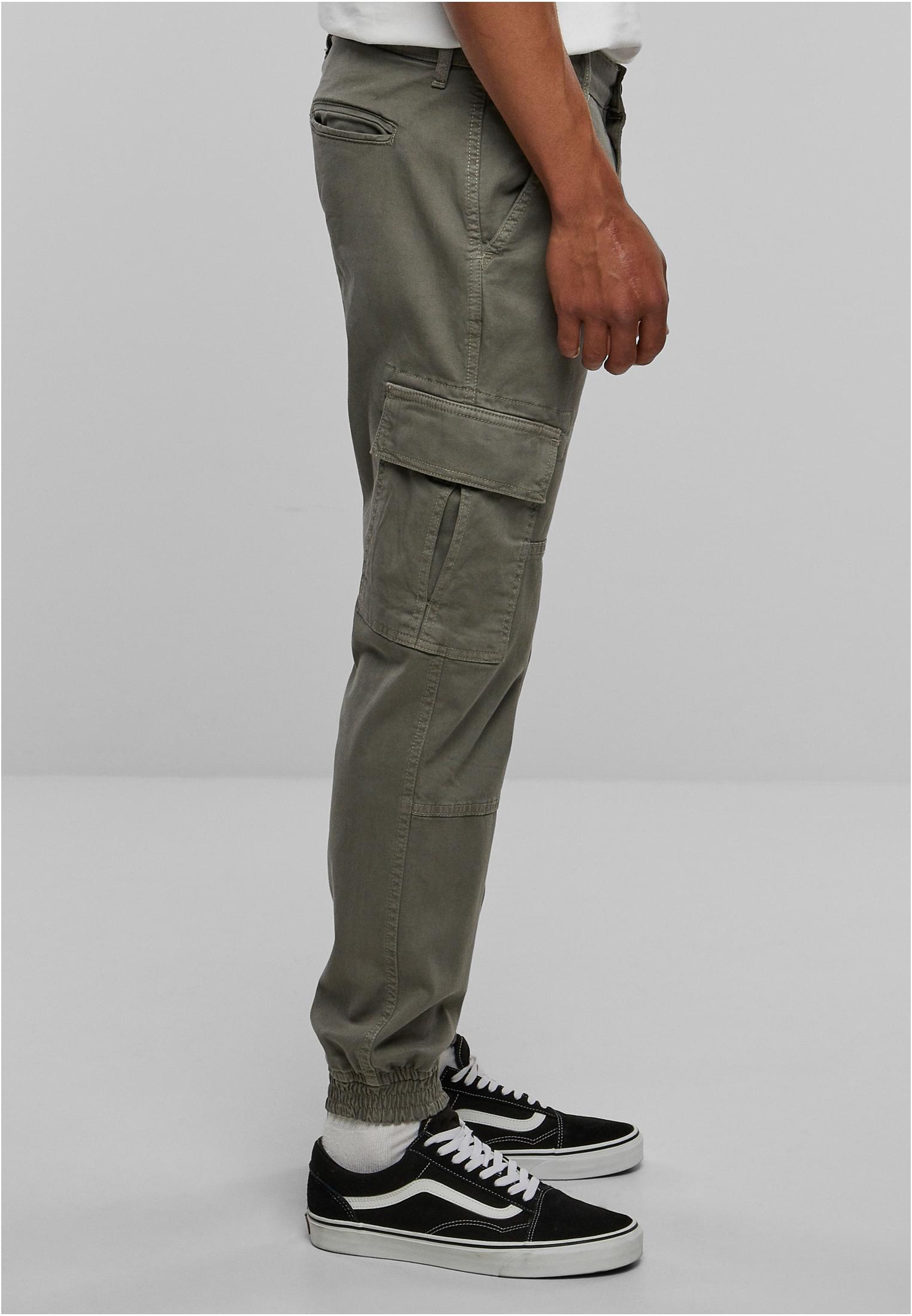 Washed Cargo Twill Jogging Pants | grey