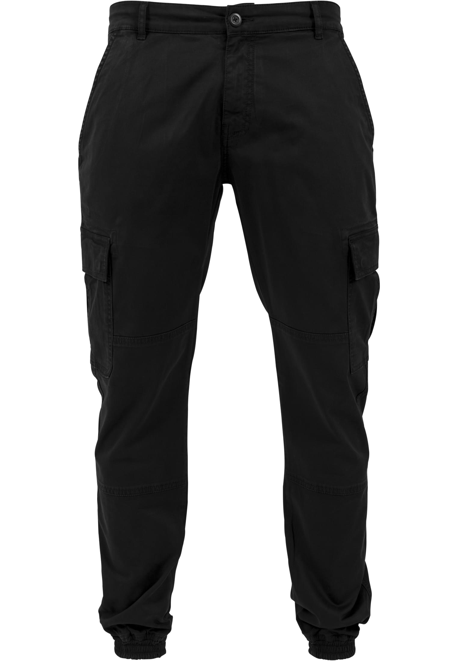 Washed Cargo Twill Jogging Pants | black