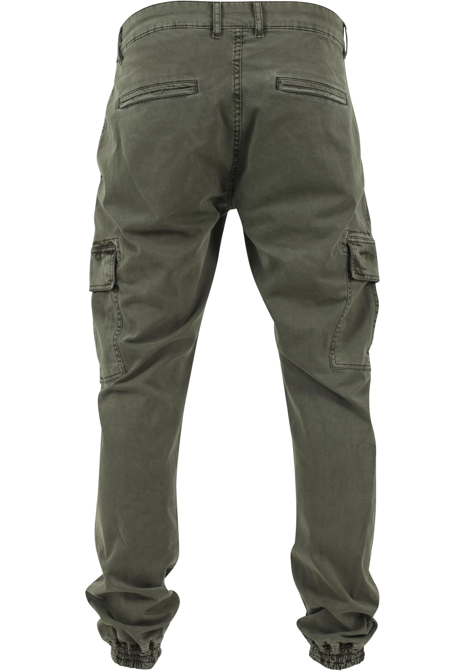 Washed Cargo Twill Jogging Pants | olive