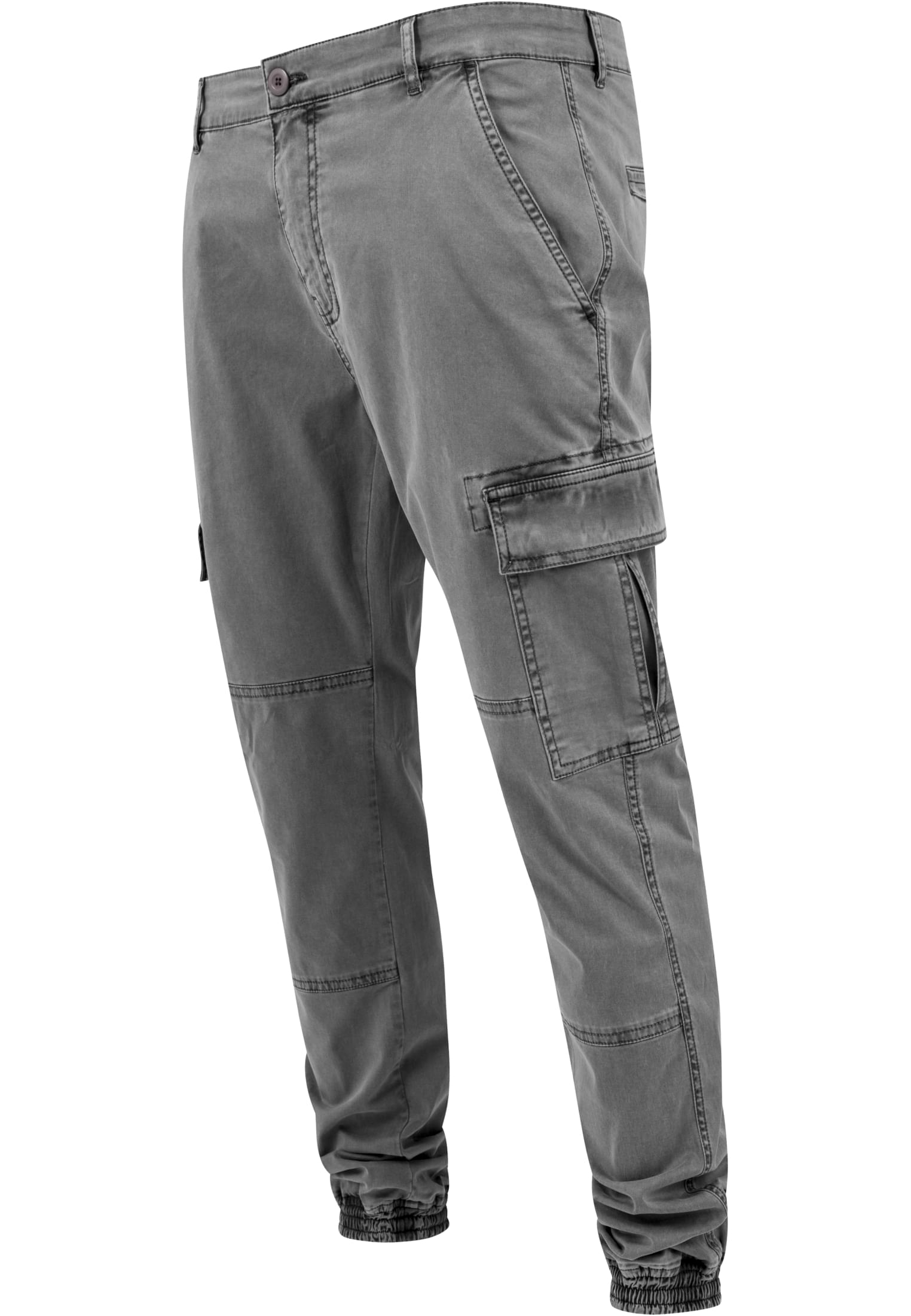 Washed Cargo Twill Jogging Pants | grey