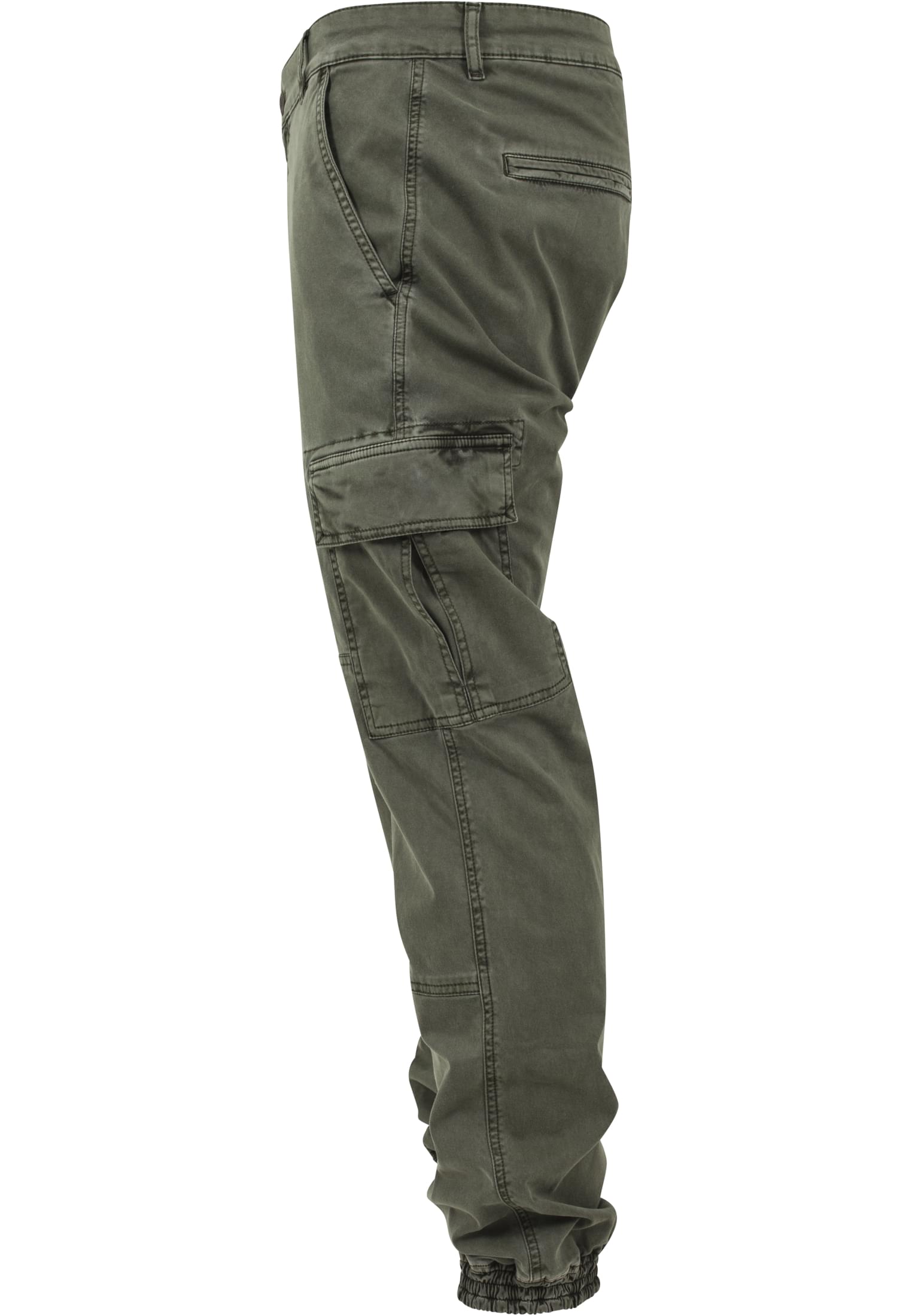 Washed Cargo Twill Jogging Pants | olive