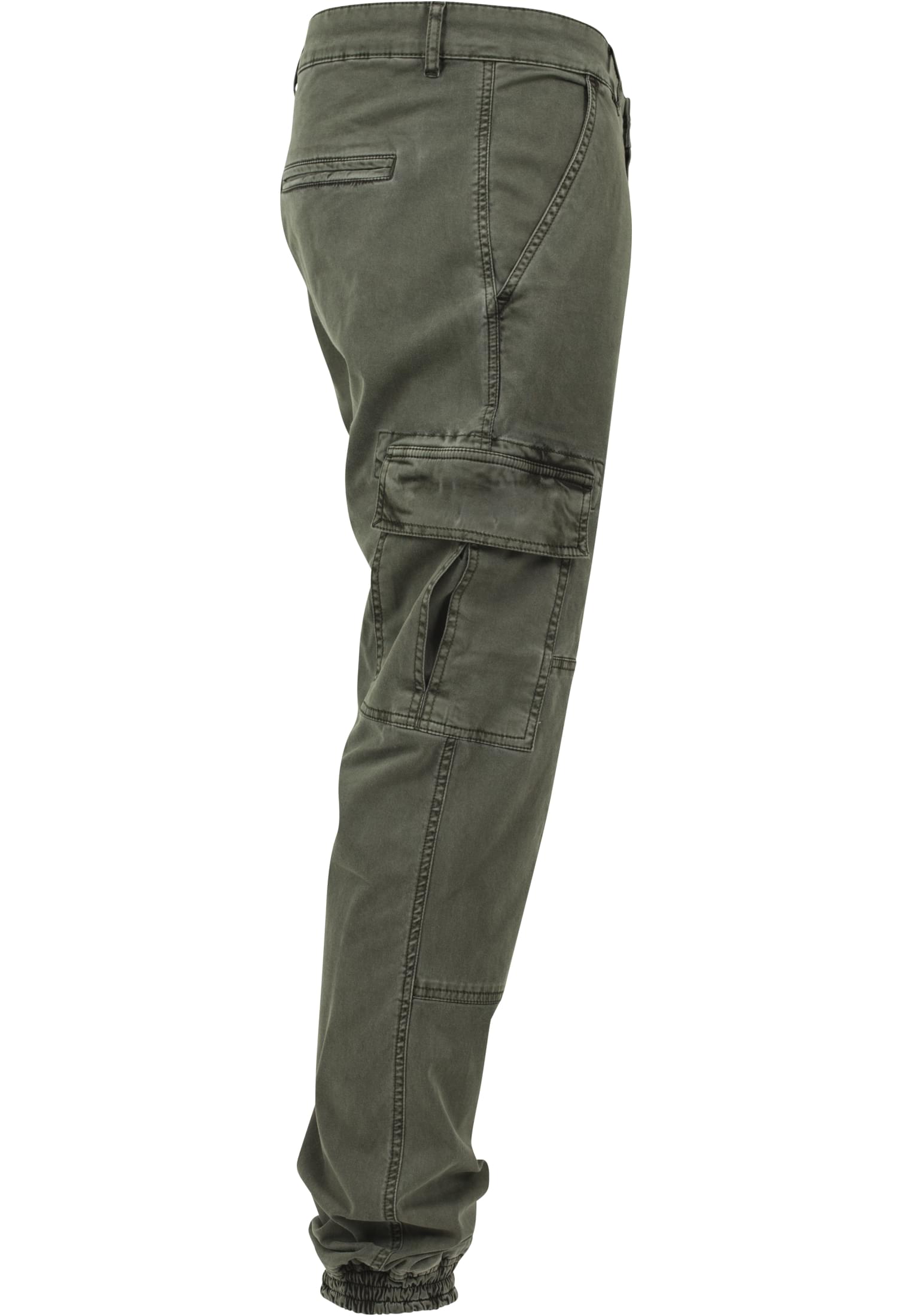 Washed Cargo Twill Jogging Pants | olive