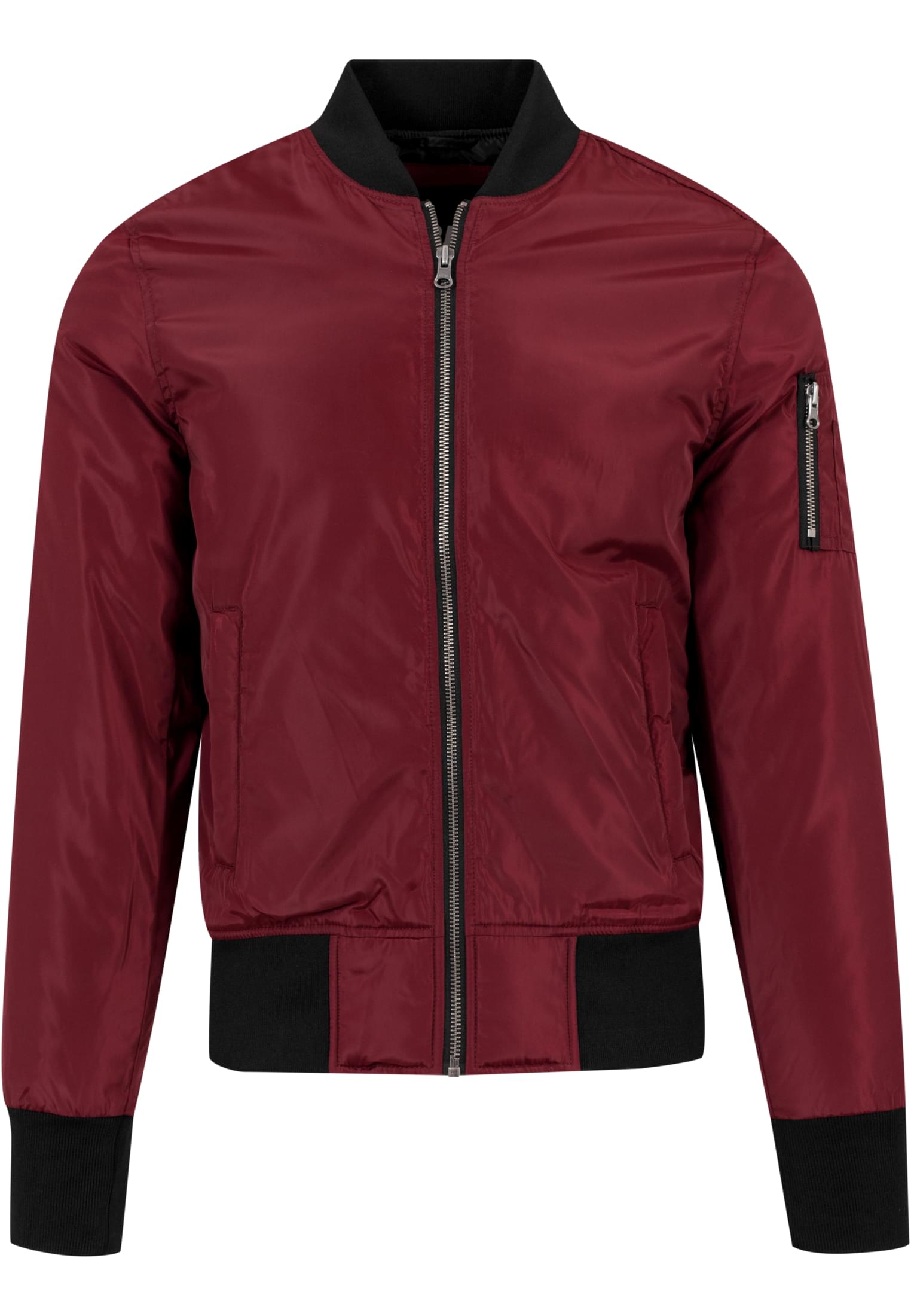 2-Tone Bomber Jacket | burgundy/black