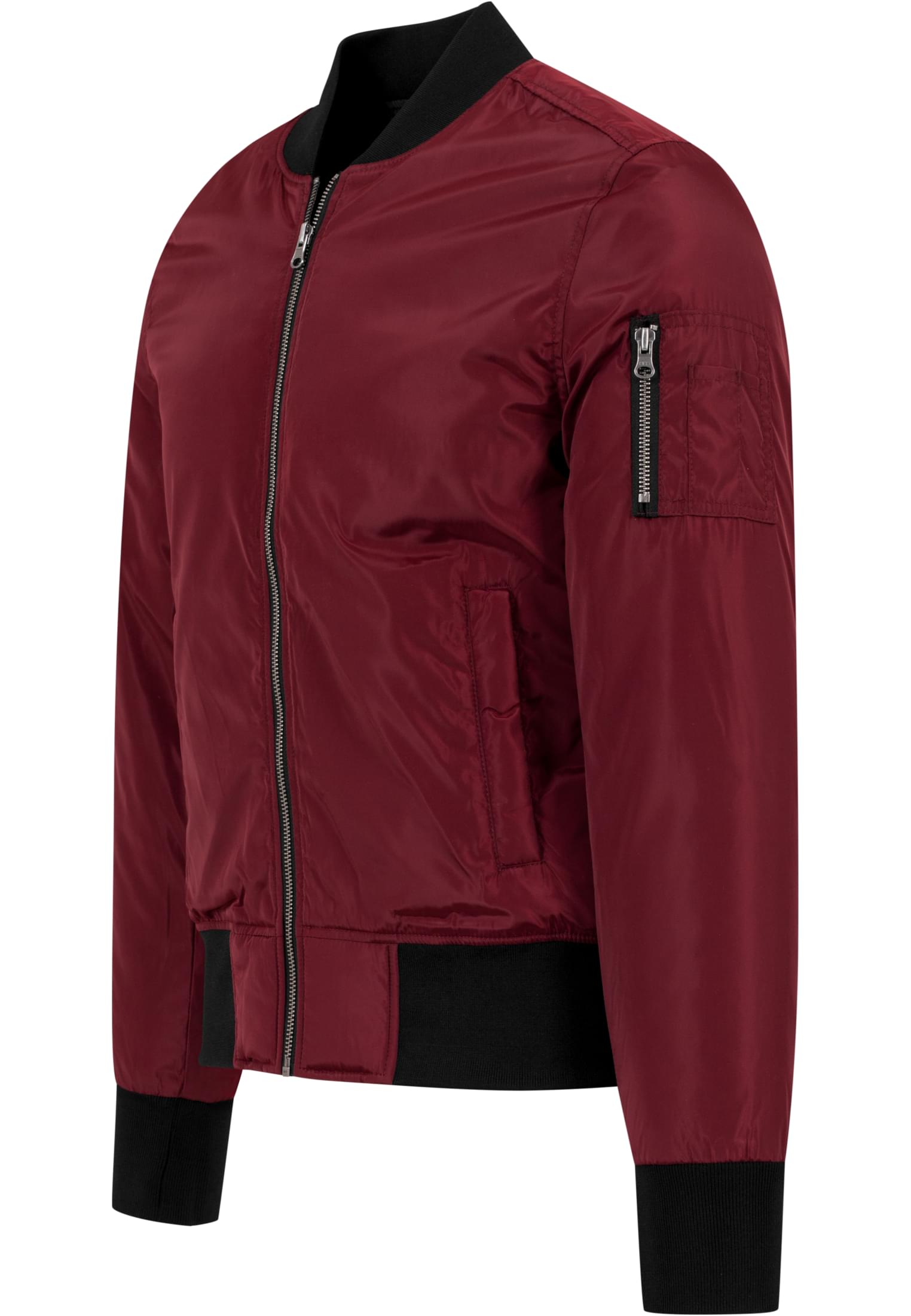 2-Tone Bomber Jacket | burgundy/black