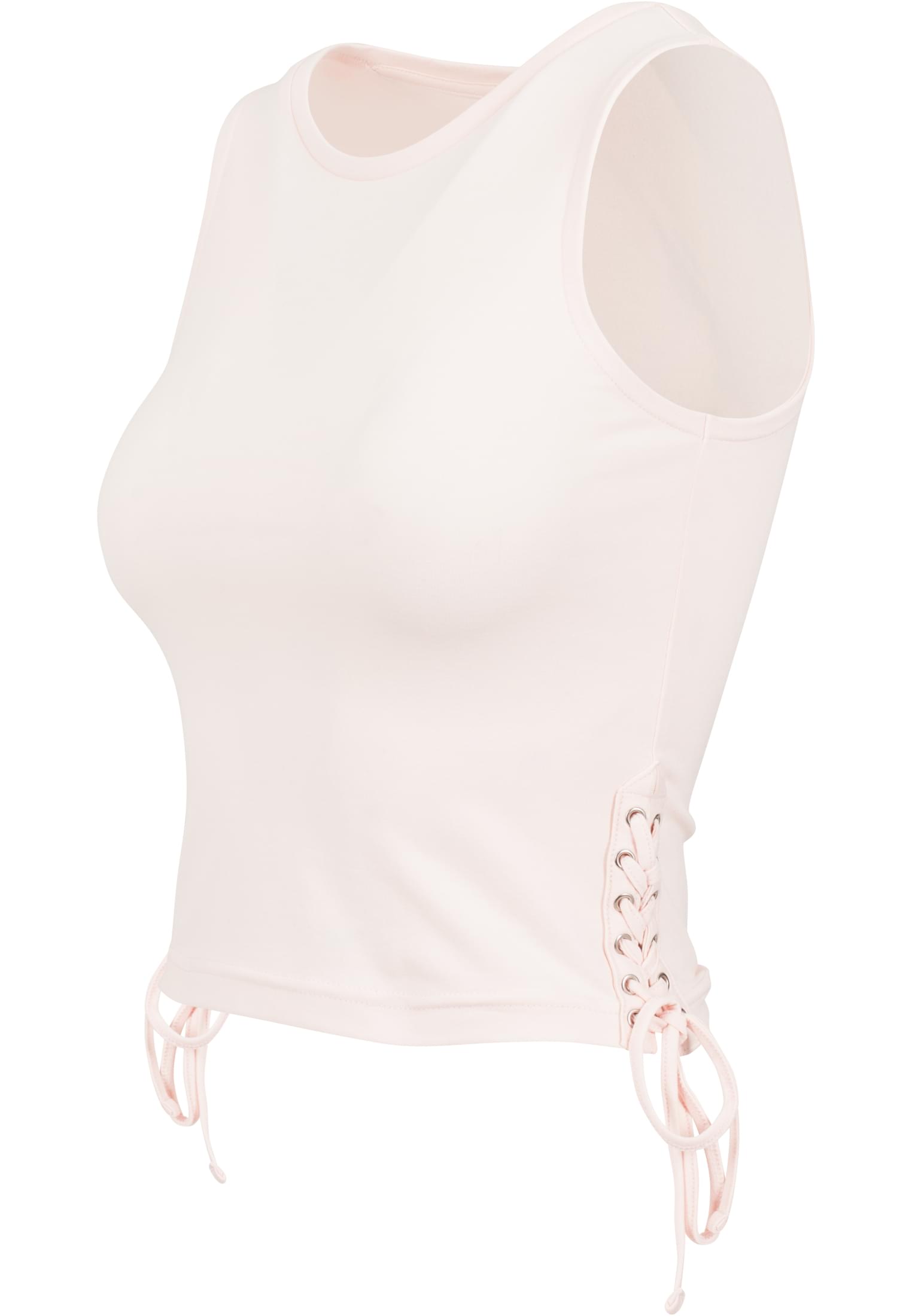 Ladies Lace Up Cropped Top | pink