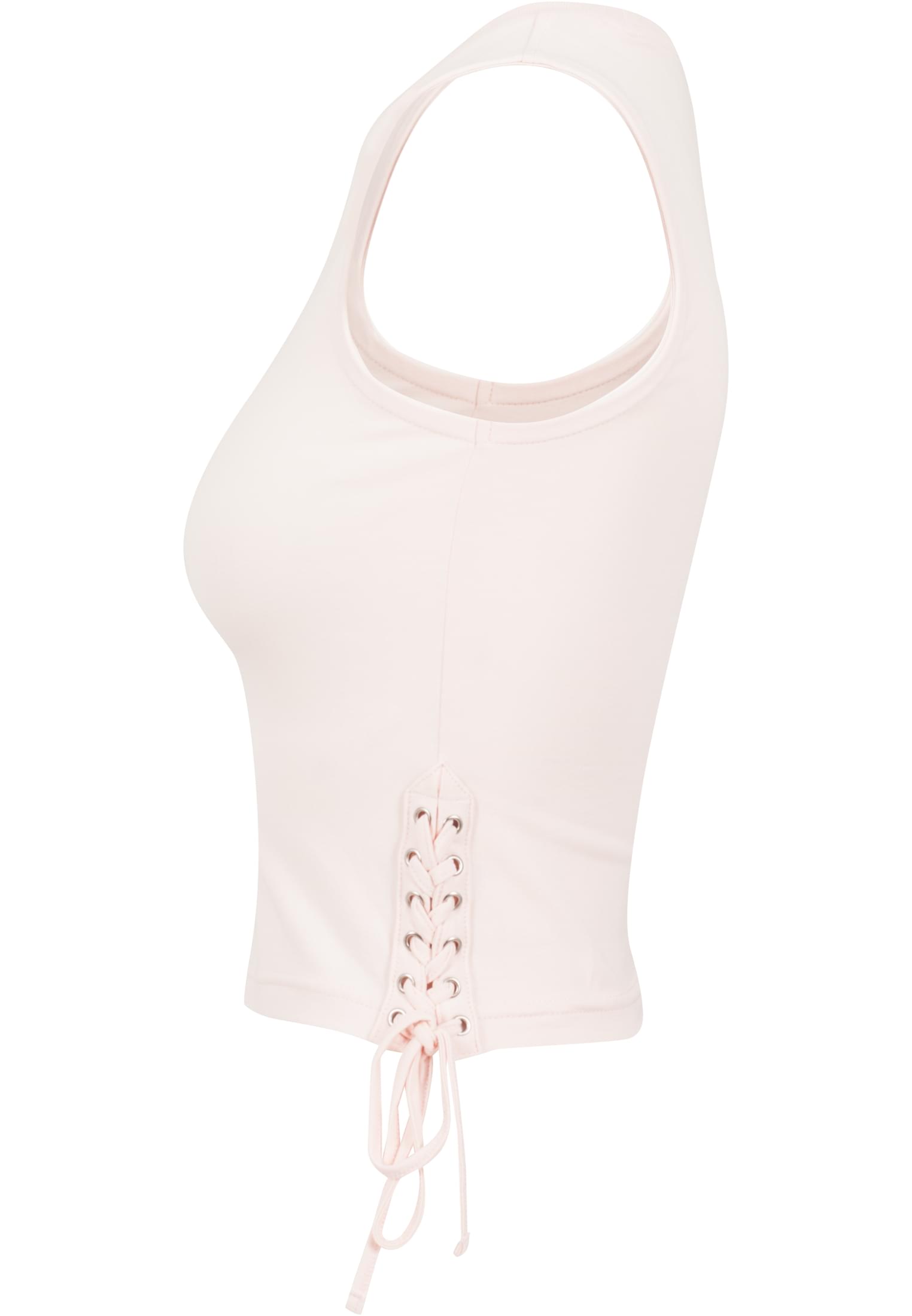 Ladies Lace Up Cropped Top | pink