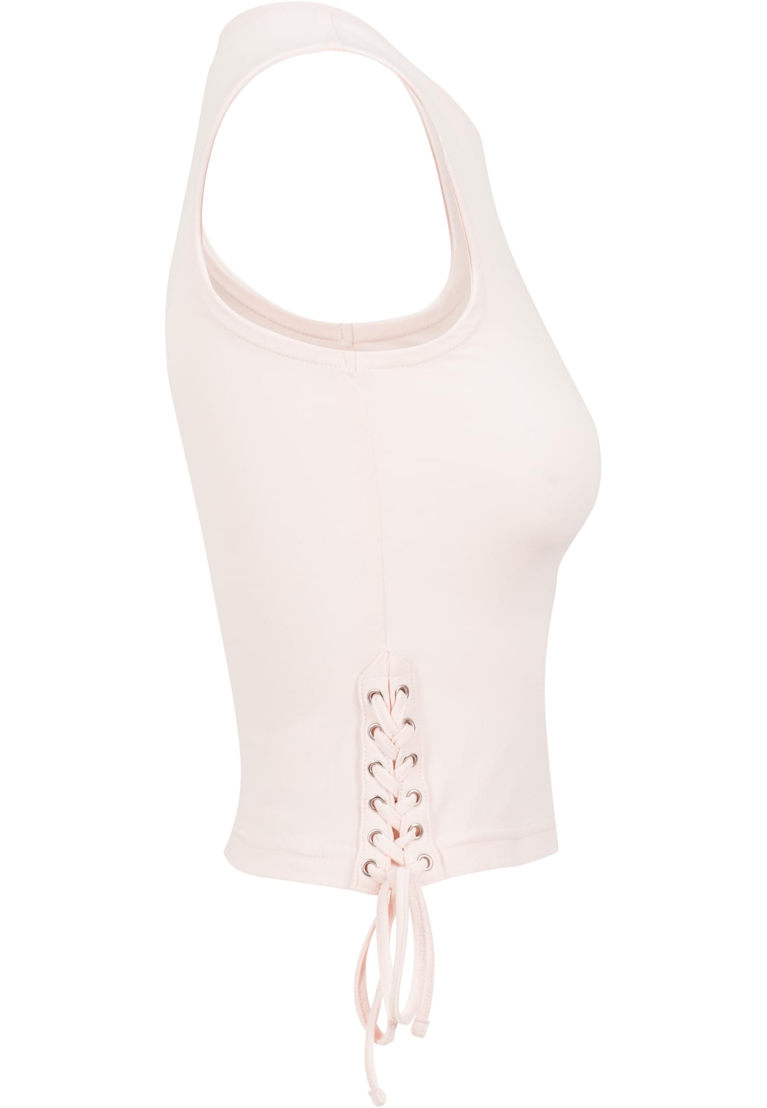 Ladies Lace Up Cropped Top | pink