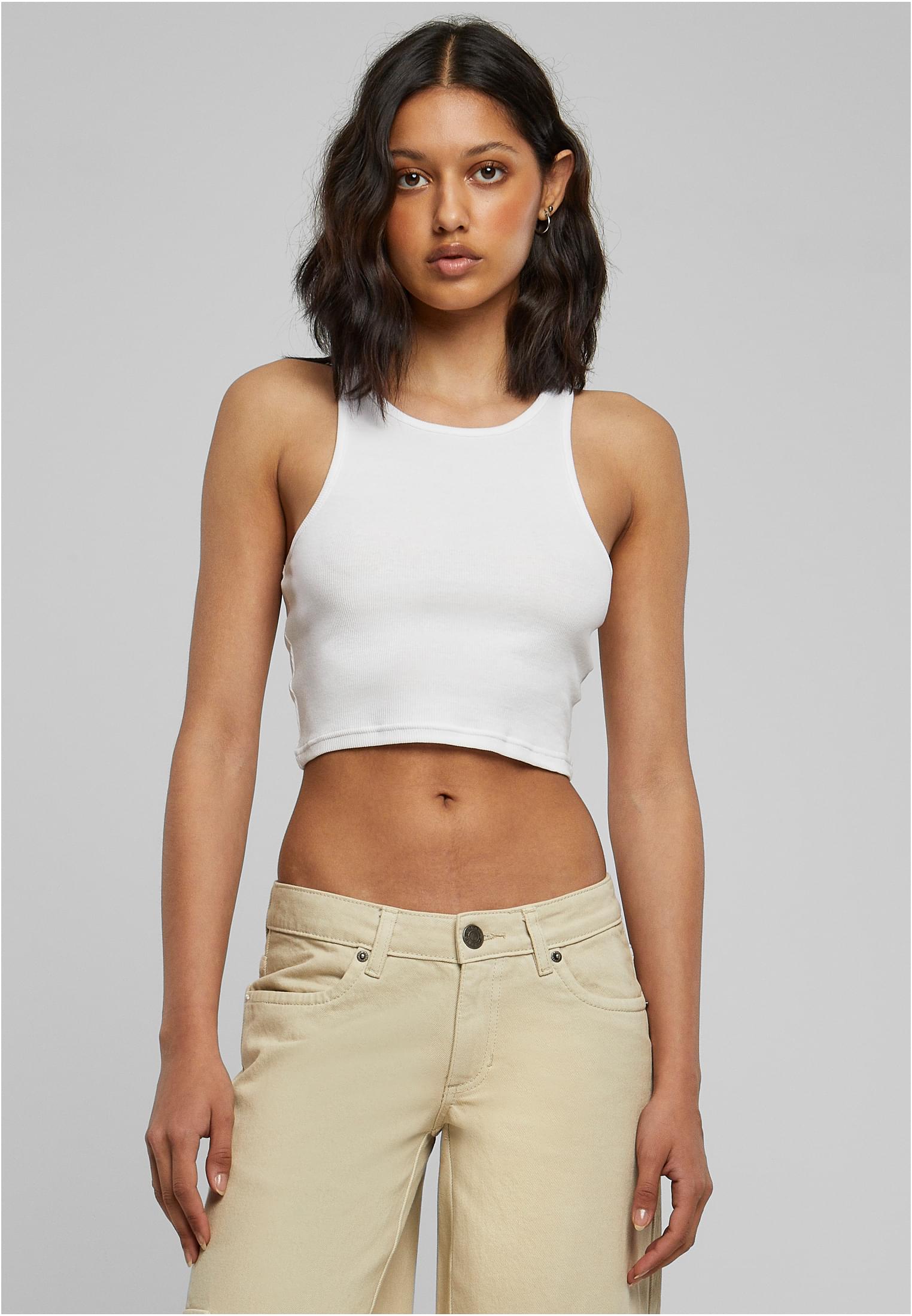 Ladies Cropped Rib Top 2-Pack | white+black