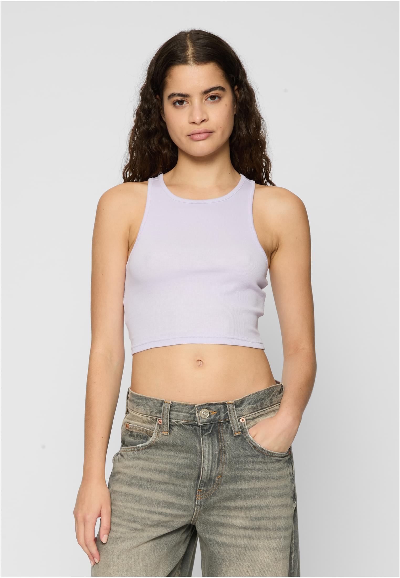 Ladies Cropped Rib Top 2-Pack | softseagrass+lilac