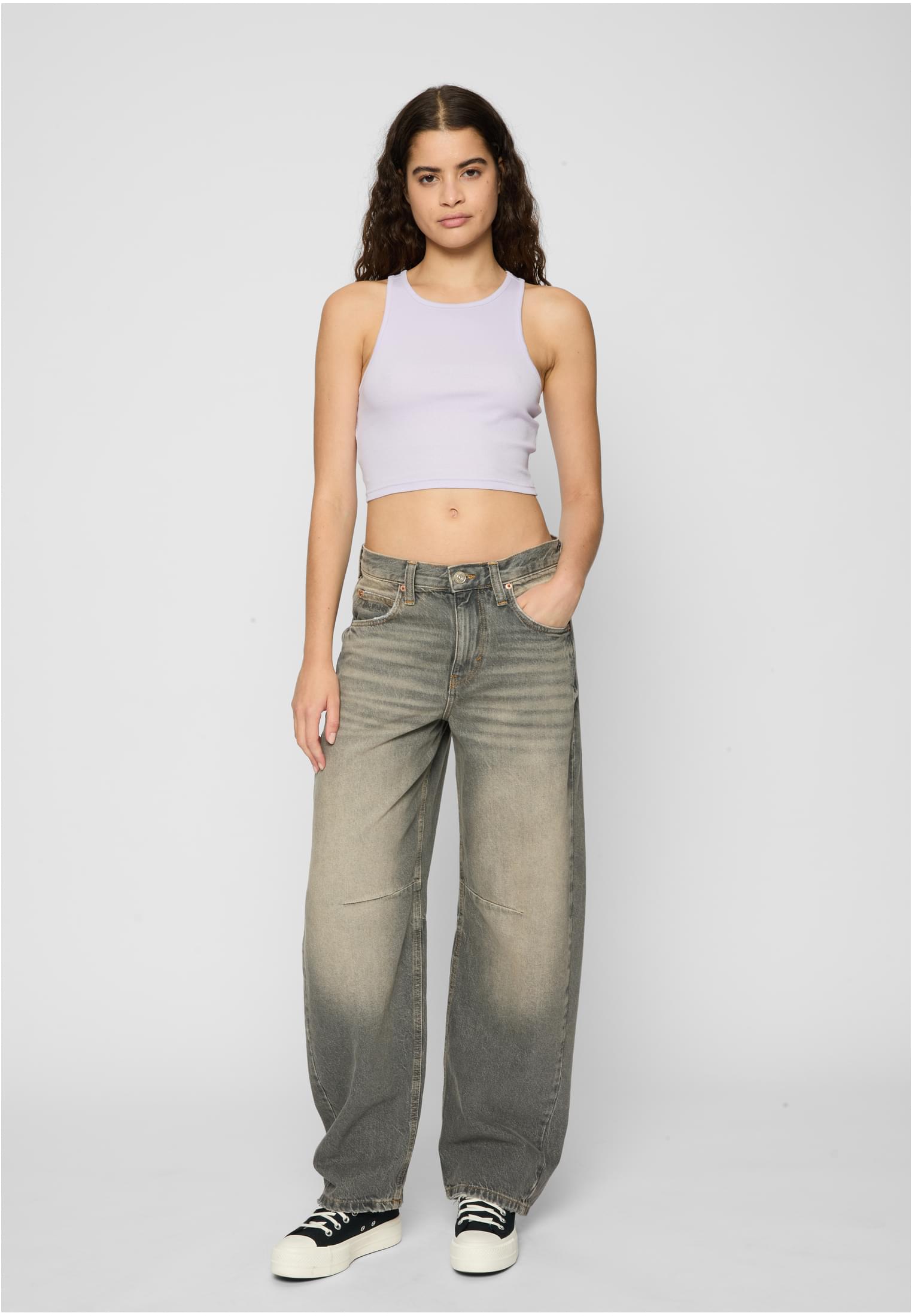 Ladies Cropped Rib Top 2-Pack | softseagrass+lilac