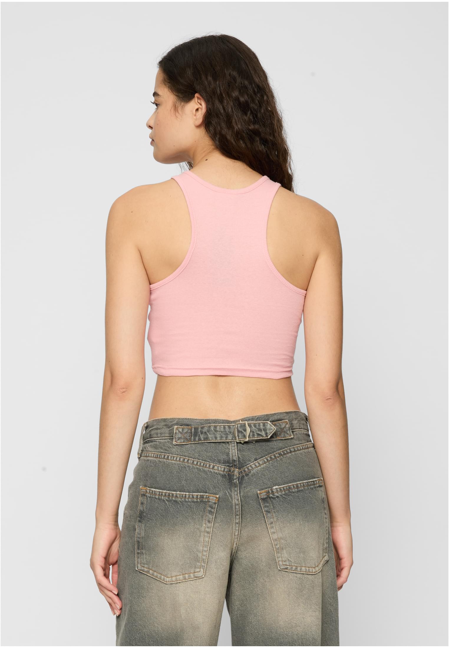 Ladies Cropped Rib Top 2-Pack | lemonadepink+white